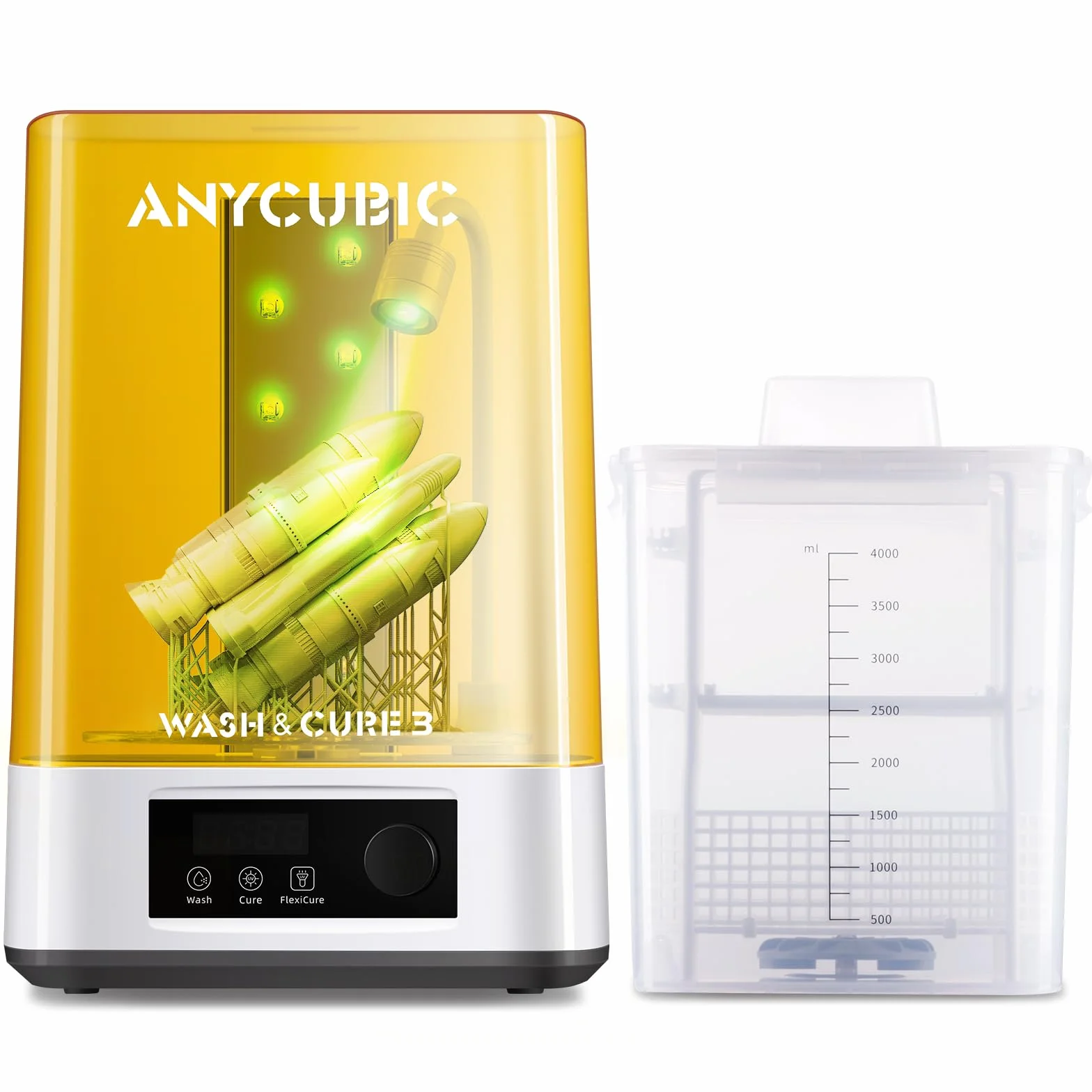 ANYCUBIC Wash and Cure 3 Macchina di Lavaggio e Cura 2 in 1, per Modelli di Stampante 3D in Resina, Doppia Modalità di Pulizia e Indurimento Uniforme, Dimensioni di Lavaggio 165x100x180mm³