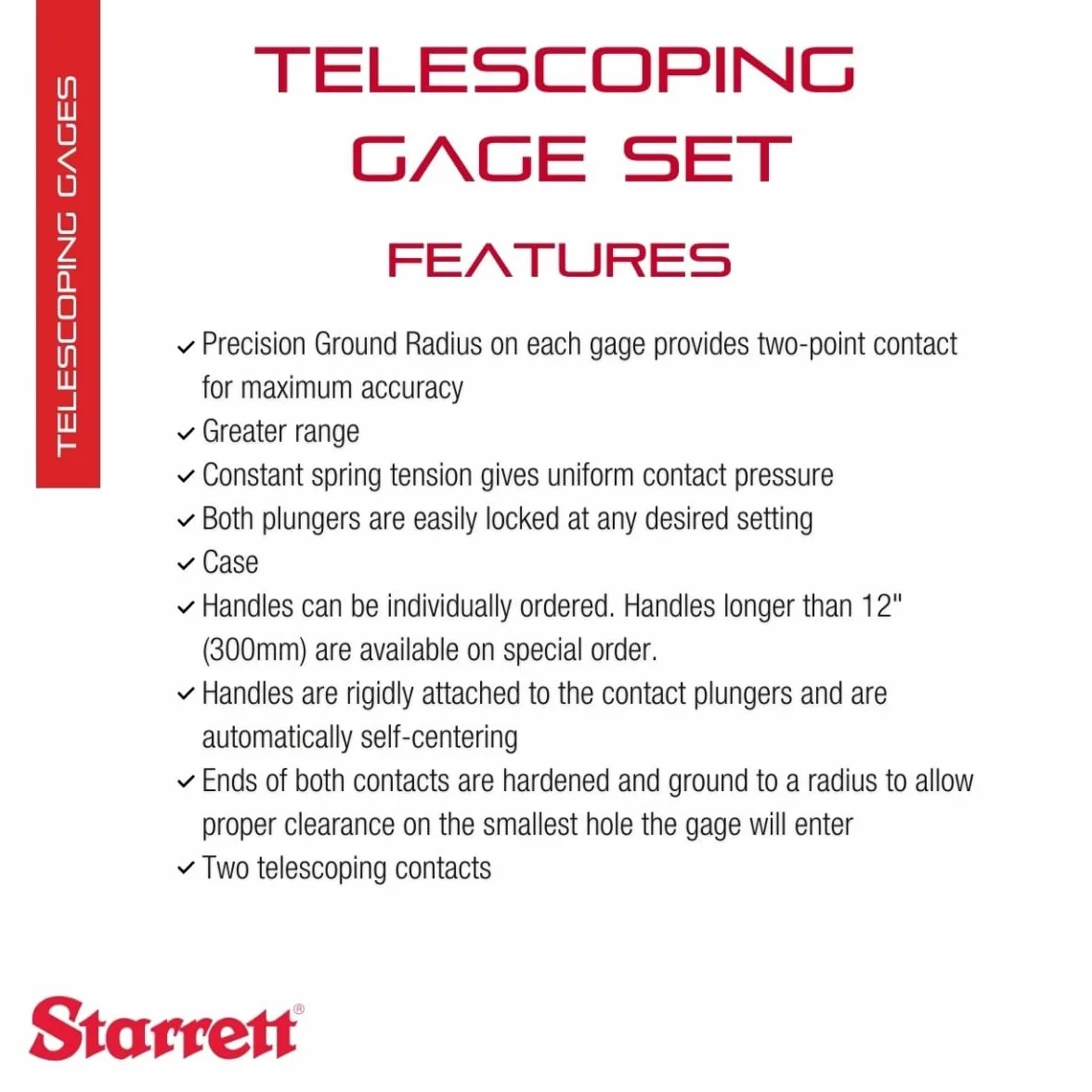 Starrett LSS579GZ-Set Starrett S579Gz telescopica