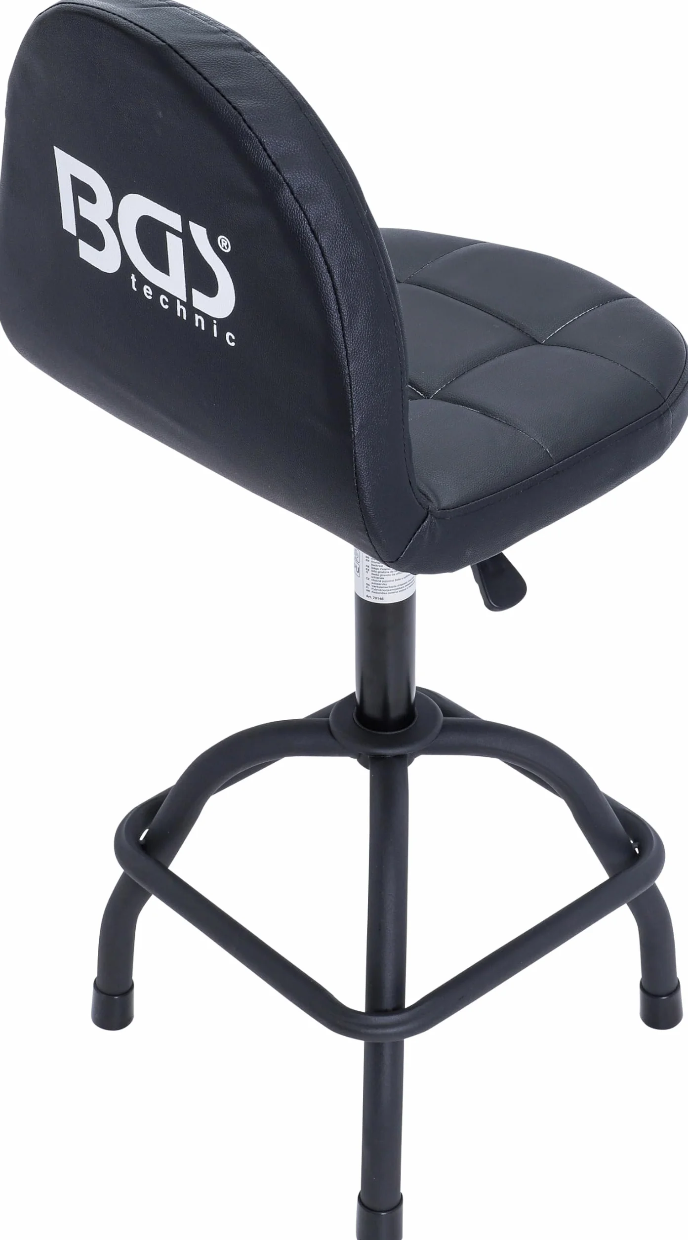 BGS 70146 | Sedia girevole da officina con schienale | regolabile in altezza