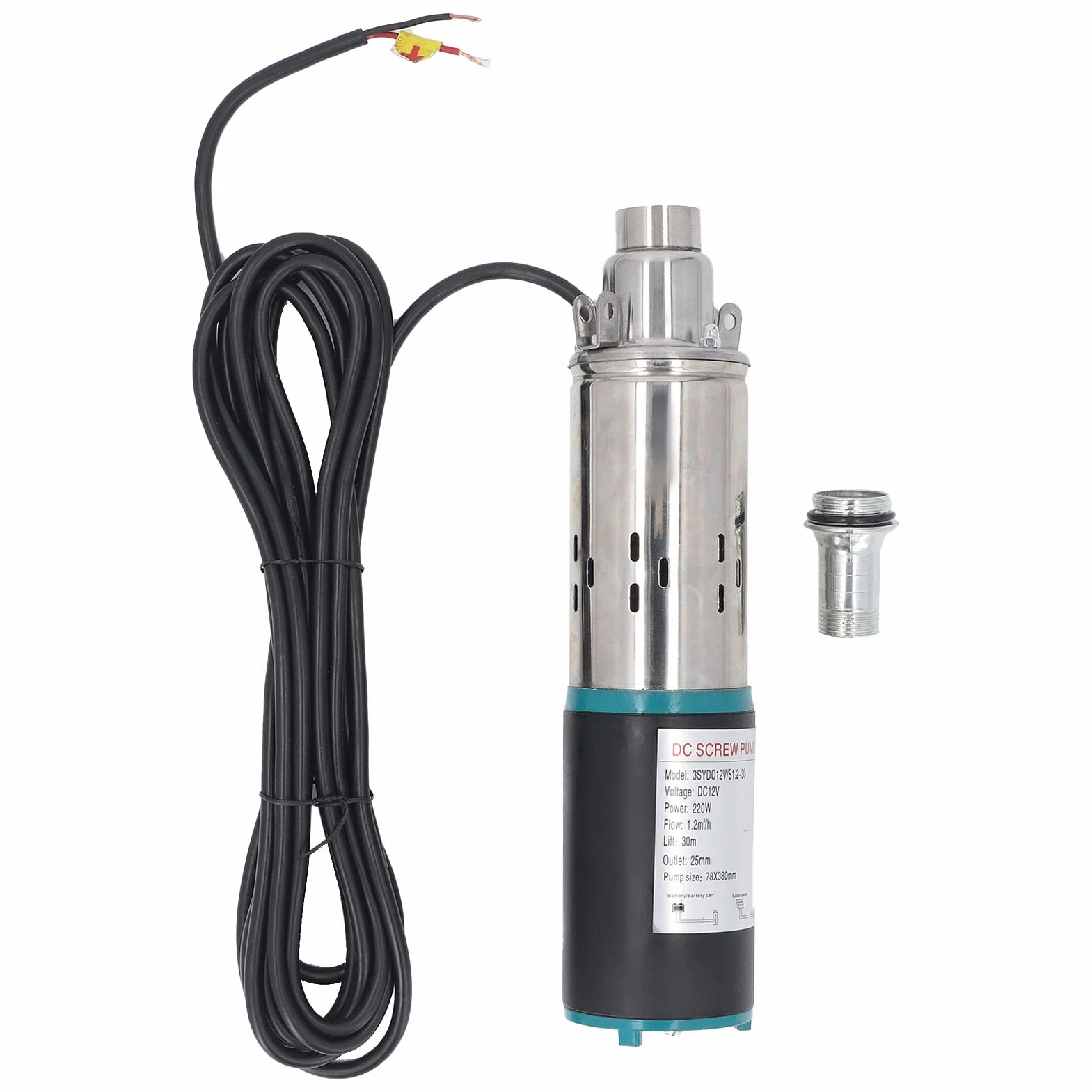 Pompa Dell'Acqua Sommergibile per Pozzo Profondo in Acciaio Inossidabile con Pannello Solare 300W 30m