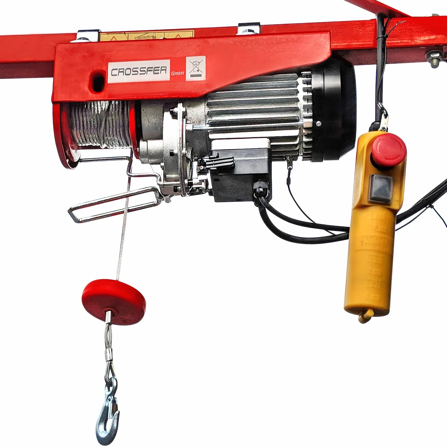 Paranco a fune Crossfer PA600 Verricello a fune con puleggia di ritorno Capacità di sollevamento 600 / 300 KG altezza di sollevamento 12 / 6m 230V