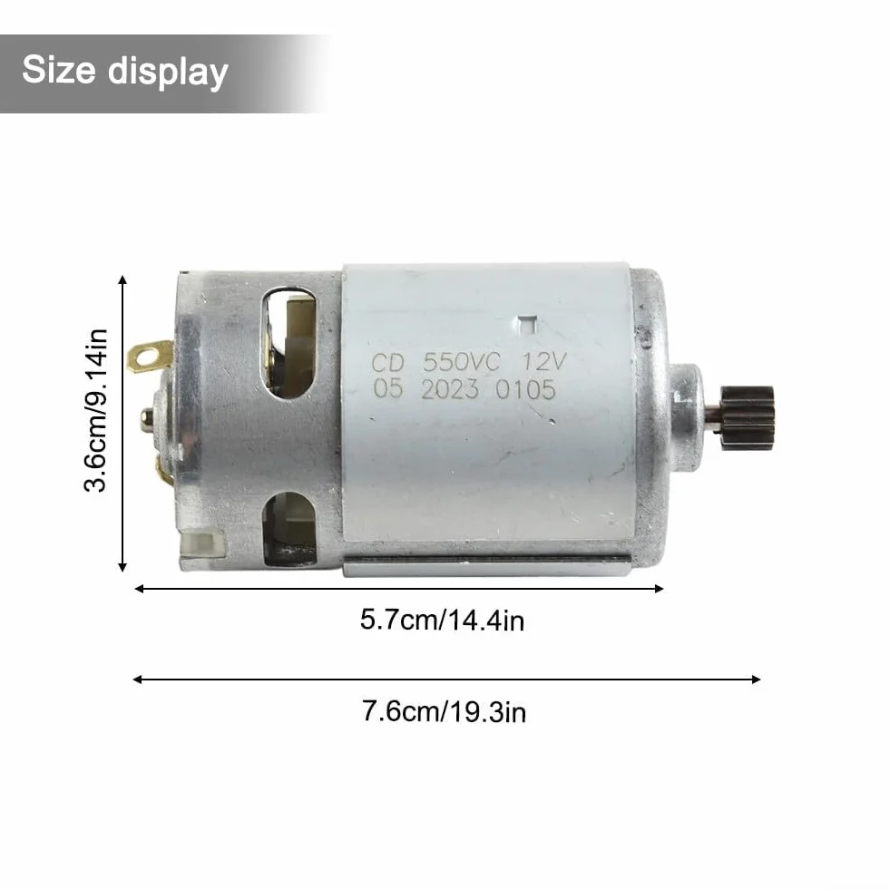 Motore elettrico per trapano elettrico a 9 denti/12 denti, 10 8V/12V/14 4V, affidabile per modello RS550, costruito per prestazioni e longevità (12 V 9 denti)
