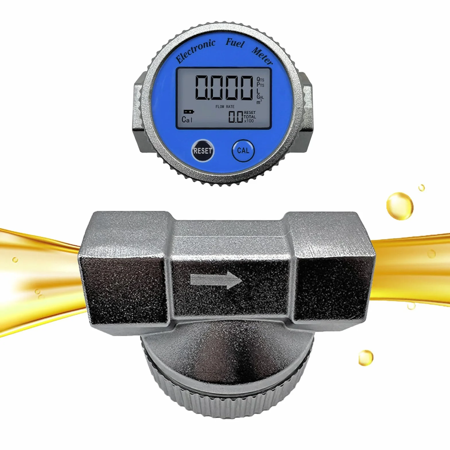 Flussometro digitale DN20/DN25 per acqua olio flussi in acciaio inossidabile misuratore di controllo QTS PTS L GAL Flussometro in acciaio inossidabile