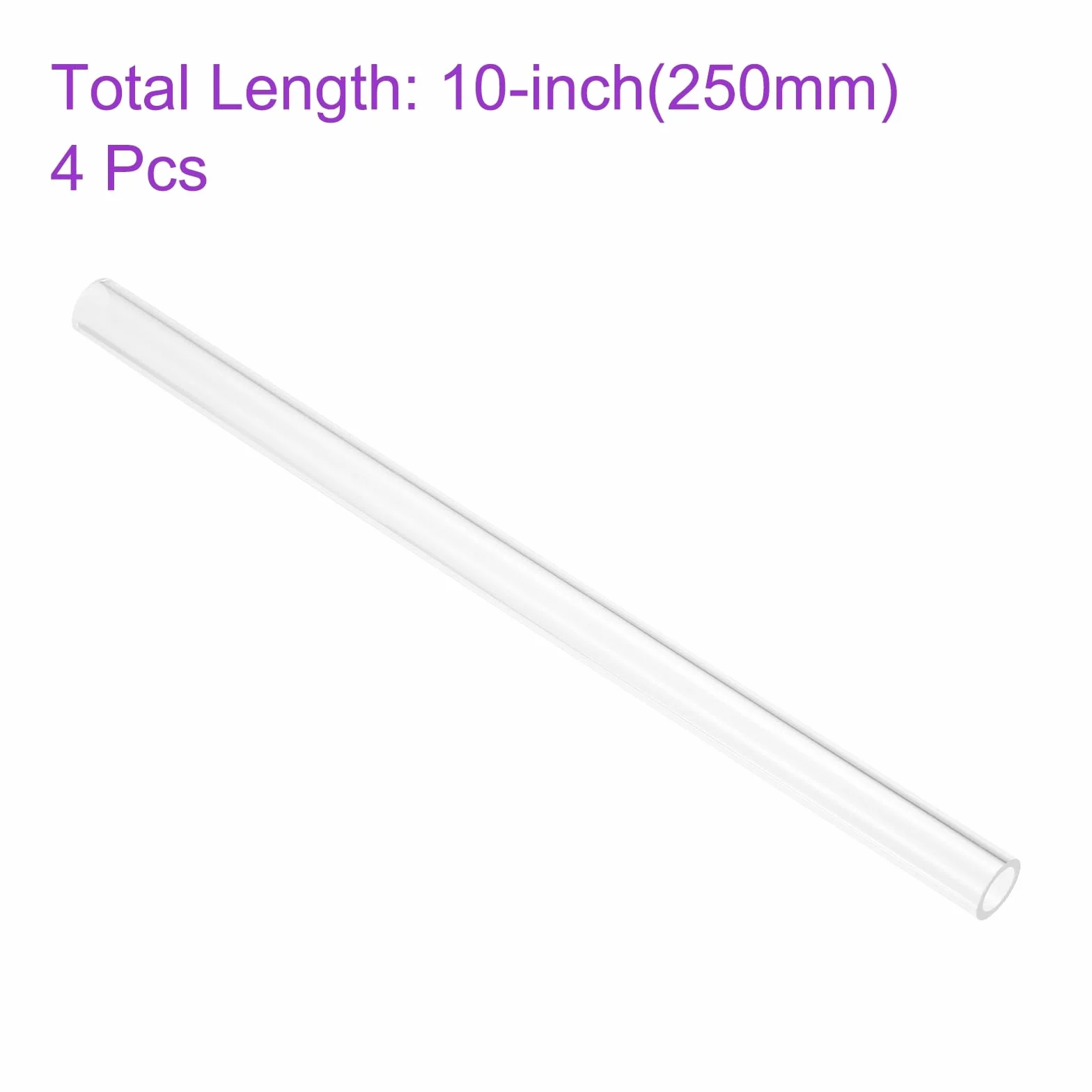 DMiotech 4Pz Tubo in Plastica Rigida di Acrilico Trasparente 10mm x 14mm (3/8" x 9/16") 10" per Tubi Acqua Acquario, Sistemi di Raffreddamento ad Acqua, Idraulica