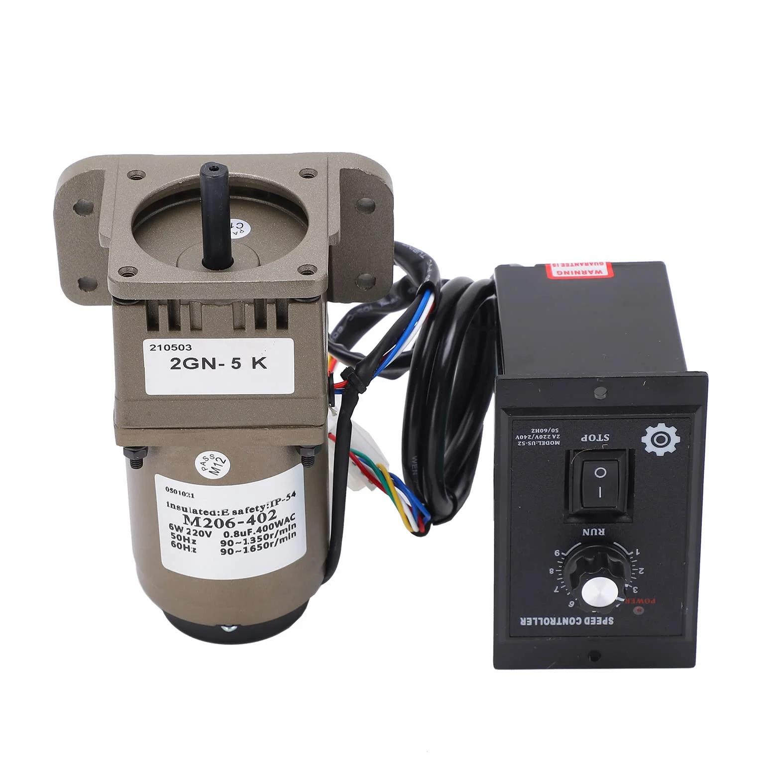 Motoriduttore 220V, Akozon 6W Motore Asincrono Monofase Motoriduttore velocità Reversibile e Regolabile per Industria delle Macchine Utensili, Industria Automobilistica, Macchine Tessili (5K)