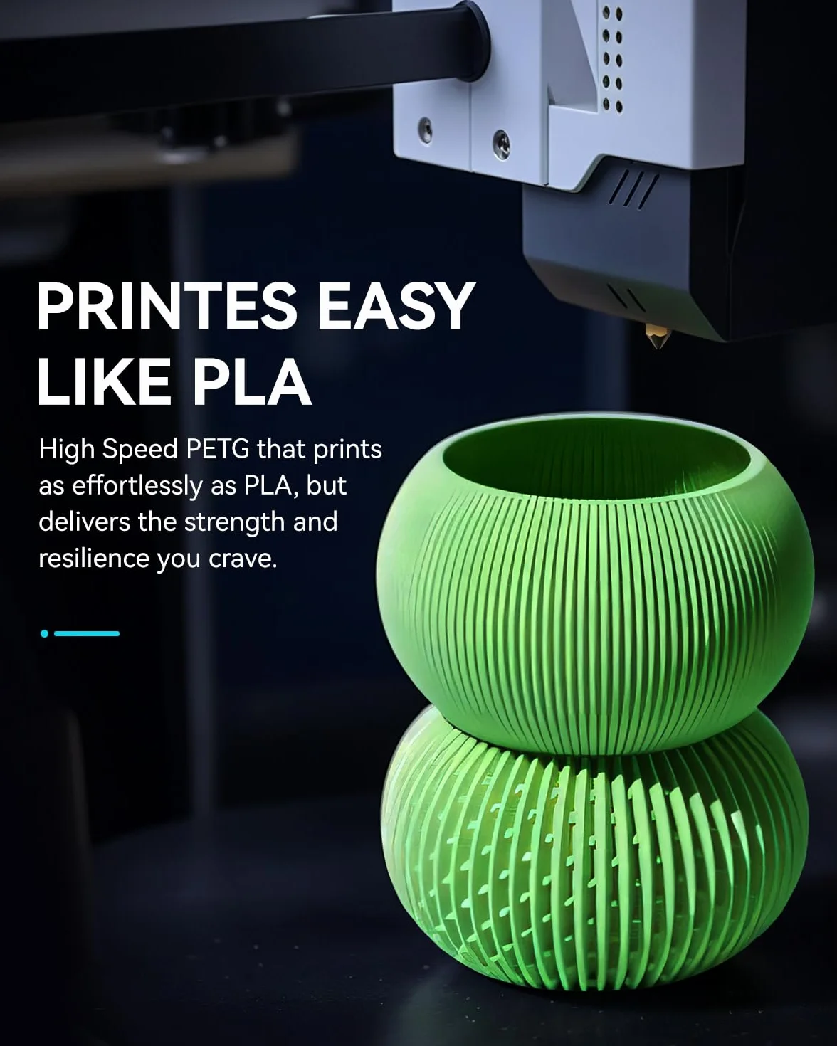 SUNLU Filamento PETG 1.75mm 4kg Nero, 30-600mm/s, 4 Bobine