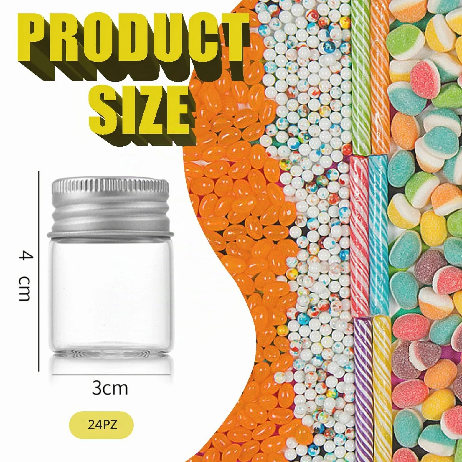 Bottiglie di Vetro 15ml con Tappo in Alluminio per Campioni, Spezie e Feste
