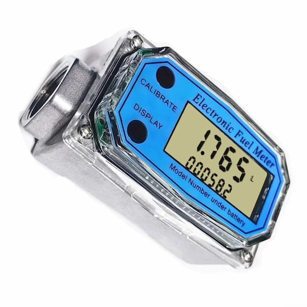 Misuratore di portata a turbina in alluminio 3/4 pollici NPT LCD digitale per diesel cherosene acqua metanolo