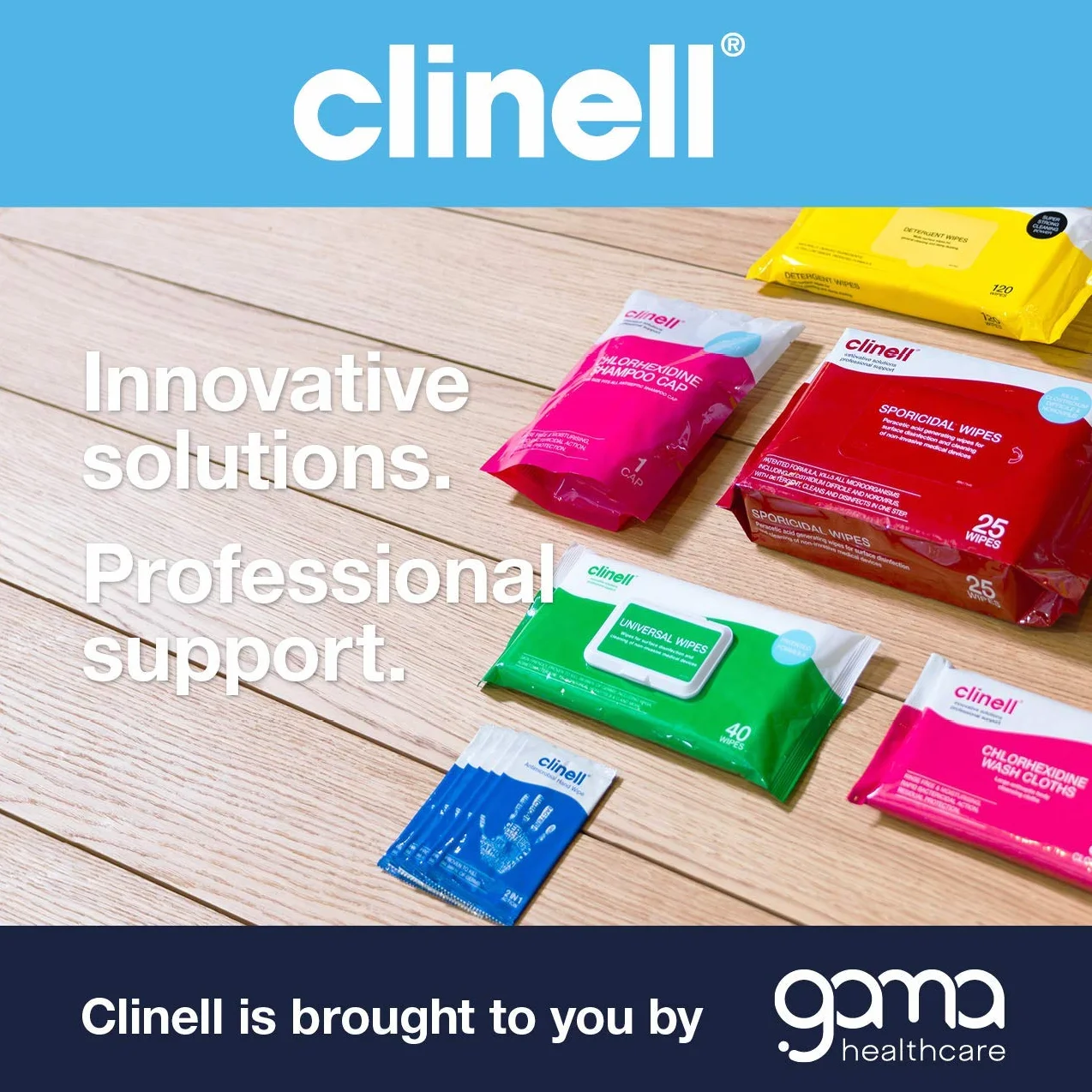Clinell CAHW100 Salvietta antimicrobico, 100 pezzi, dermatologicamente testato