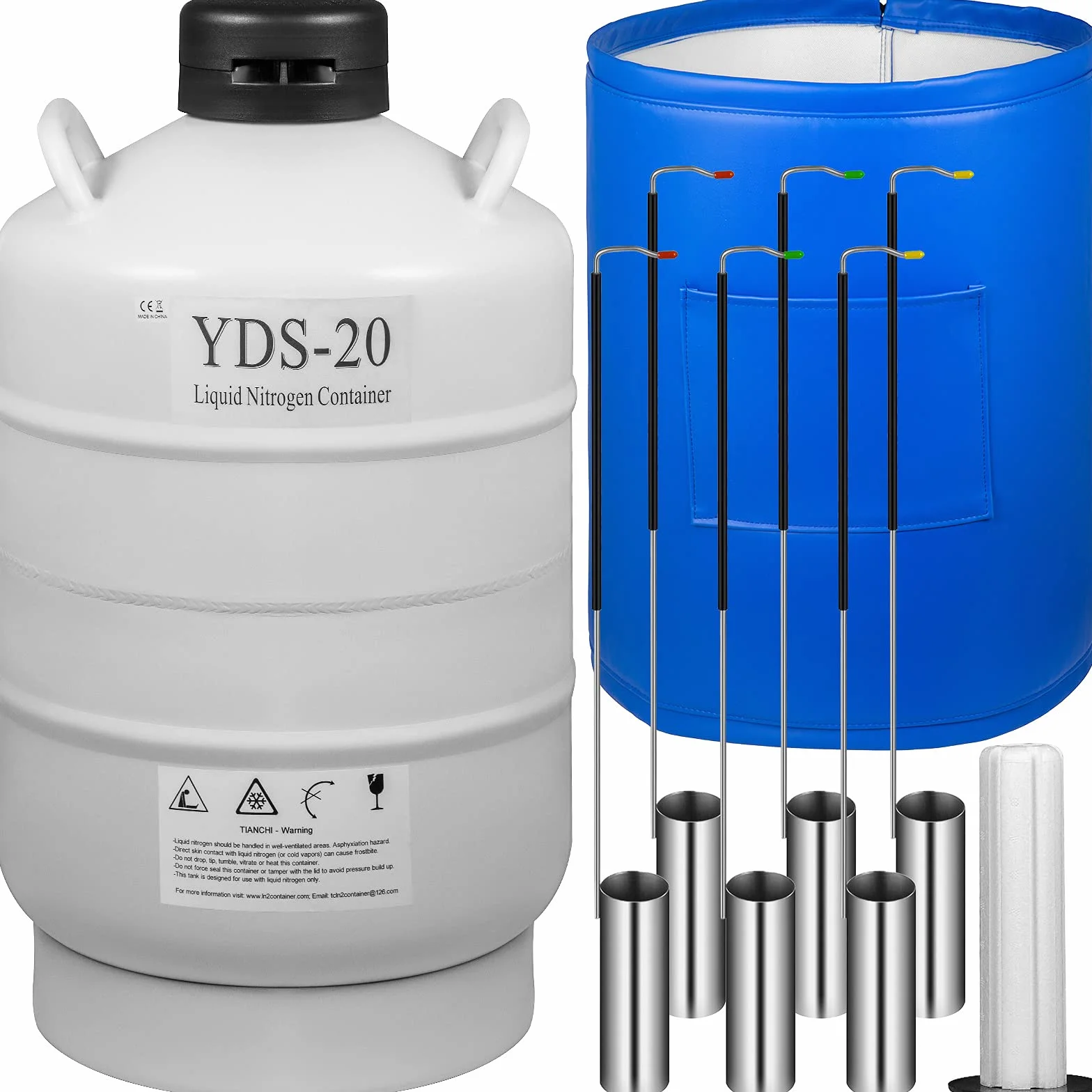 Moh 20L Contenitore per Azoto Liquido Contenitore di Azoto Liquido per Serbatoio di Azoto Liquido con 6 Scatole Metalliche
