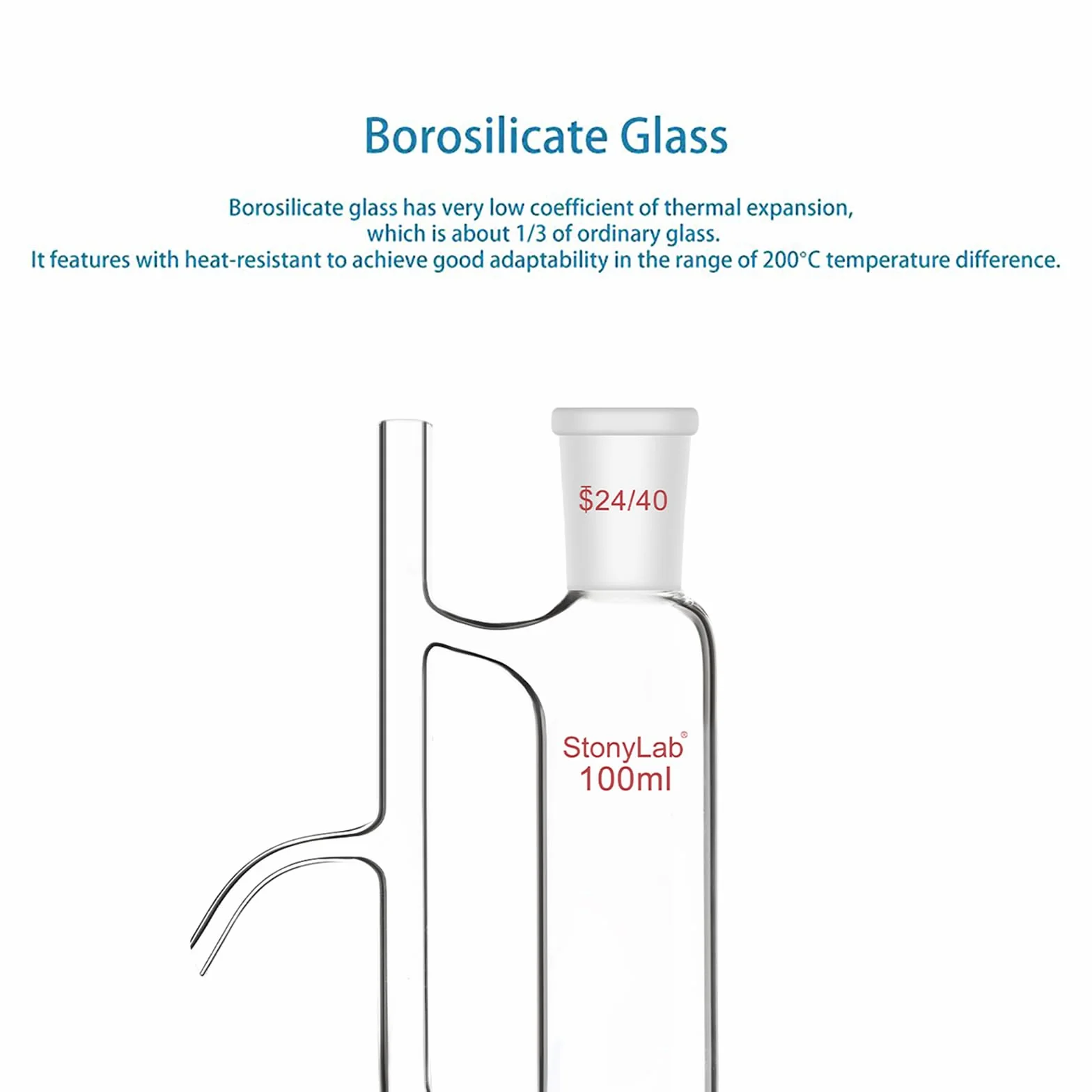Stonylab Separatore Ricevitore per Acqua e Olio 100 ml con Giunto 24/40