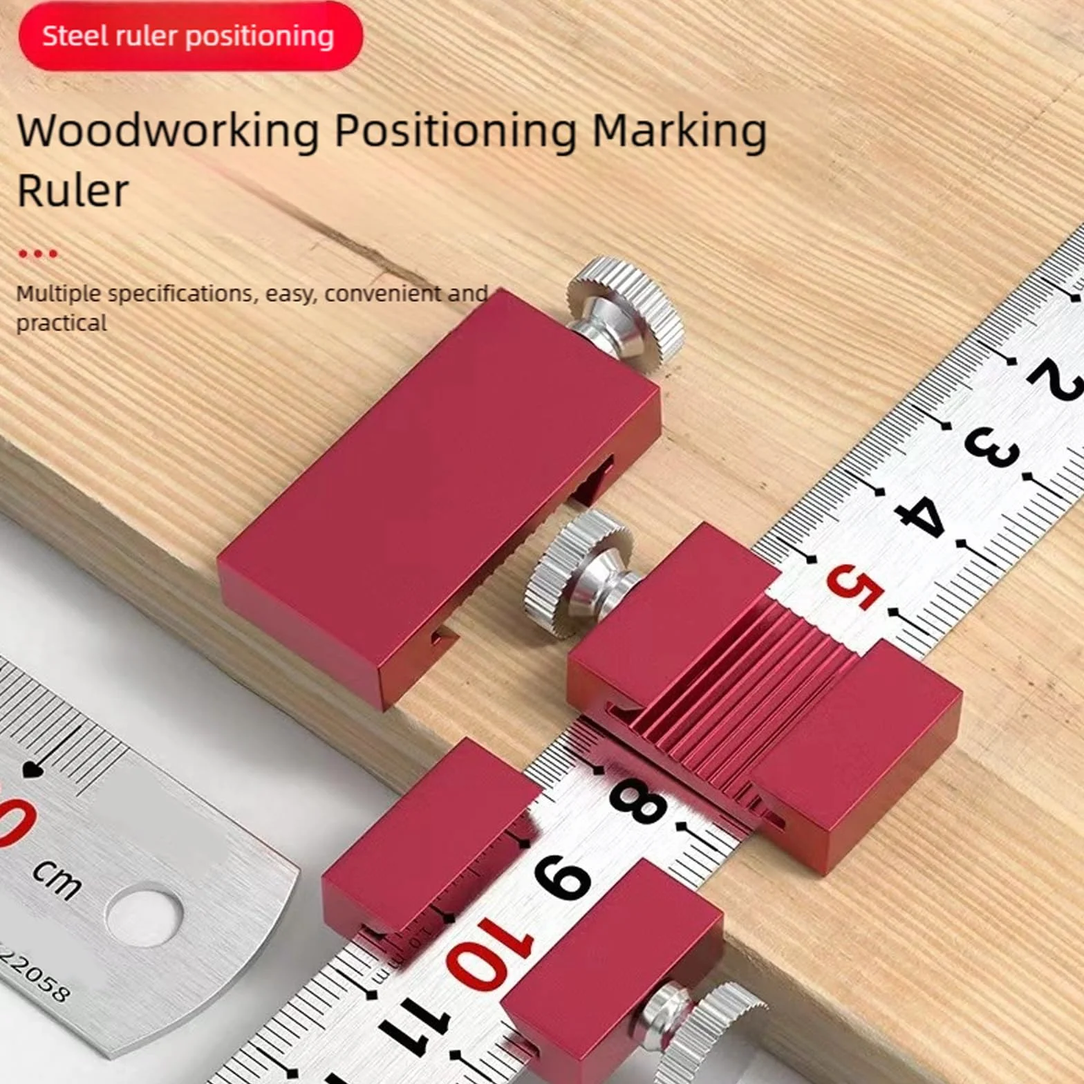 Dispositivo di bloccaggio per la regolazione dell'acciaio ad alte prestazioni compiti di marcatura accurati in cantieri e in alluminio righello Stopper Ingegneria Laboratorio.