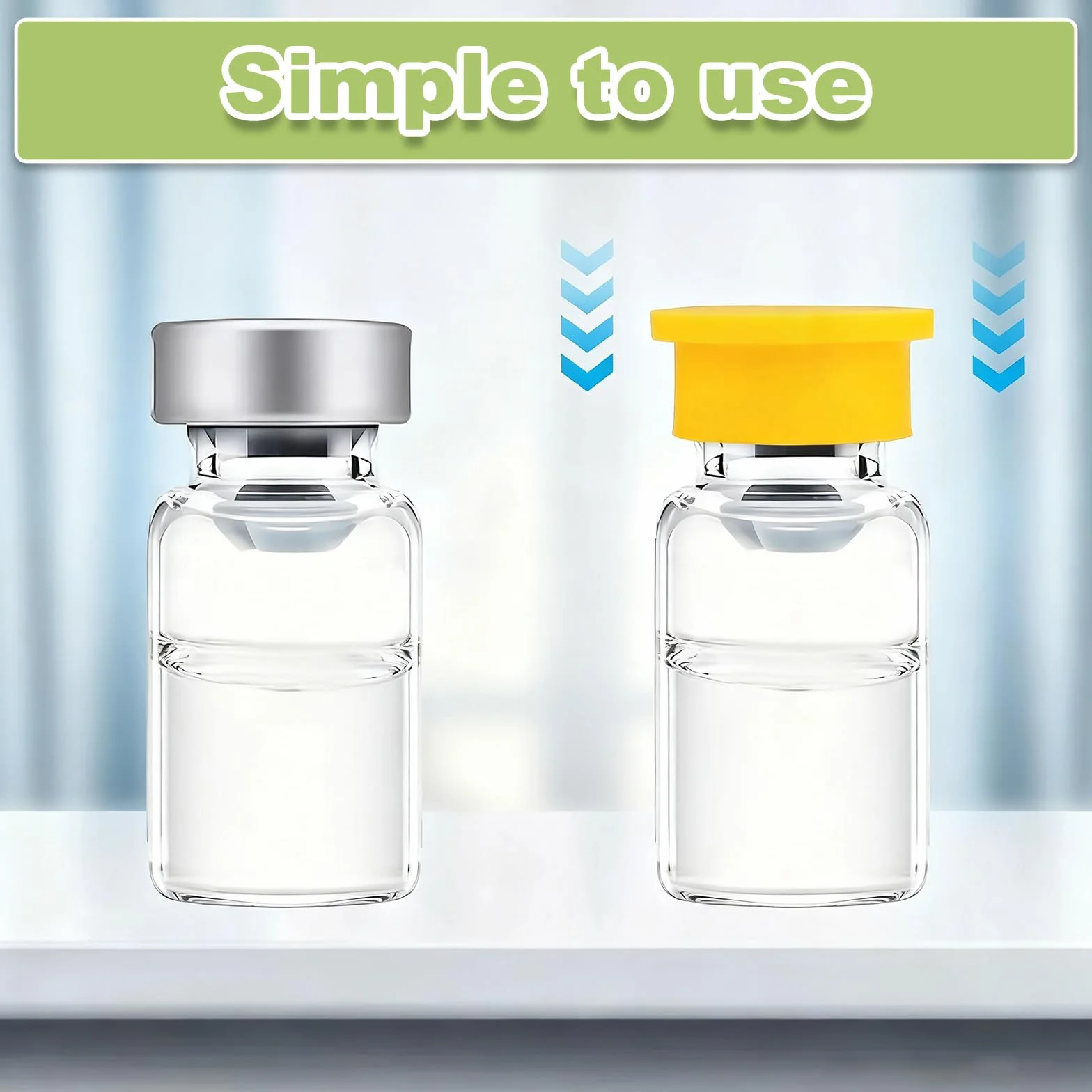 Tappi Protettivi per Fiale in Vetro 3ml con Coperchi Antigoccia e Apri Bottiglia Integrato, Riutilizzabili per Laboratorio