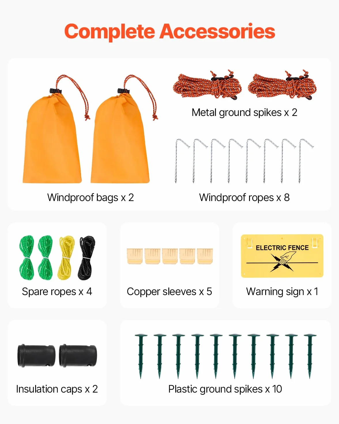 VEVOR Rete per Recinzione di Pascoli, 1,27 x 50 m, Rete per Pecore con Pali e Picchetti, Recinzione Portatile per Capre, Cervi, Maiali, Cani da Cortile, Giardino, Fattorie