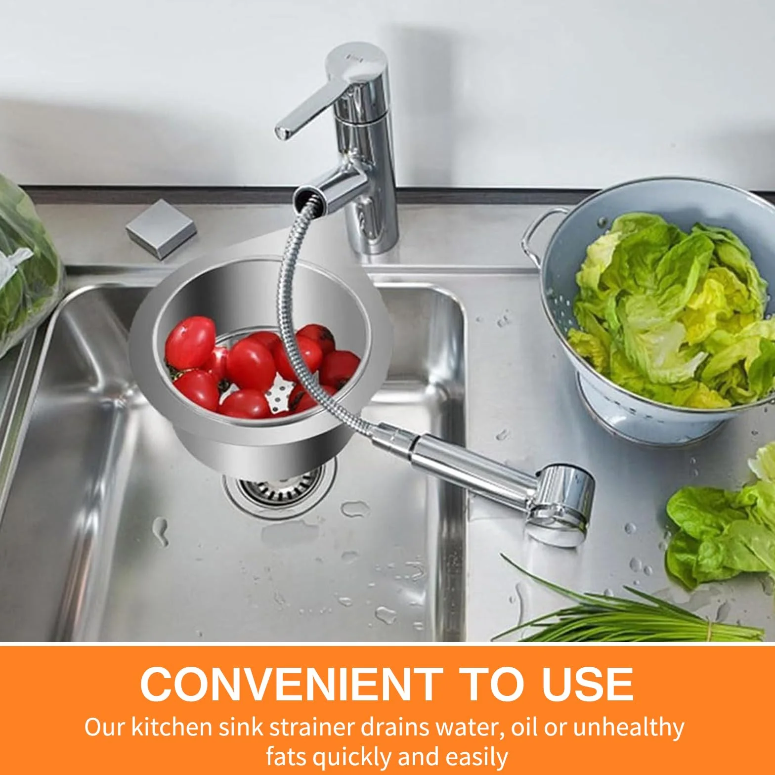 Stainless Steel Swan Sink Strainer Basket,Cestello Filtro per Lavello da Cucina Swan in Acciaio Inossidabile,Cestello per Lavello in Acciaio Inossidabile,Cestello per Lavello Swan