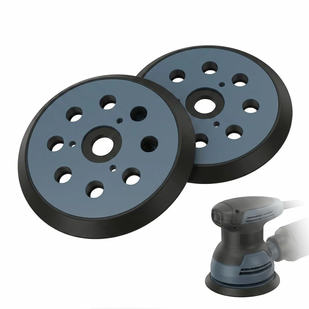 2 vassoi di levigatura 125 mm 8 fori, tampone di ricambio compatibile con Makita BO5021 BO5031 BO5041 BO5010 M9204, compatibile con DeWalt 151281-08 DW420 DW421 Porter Cable 390, 382, 343