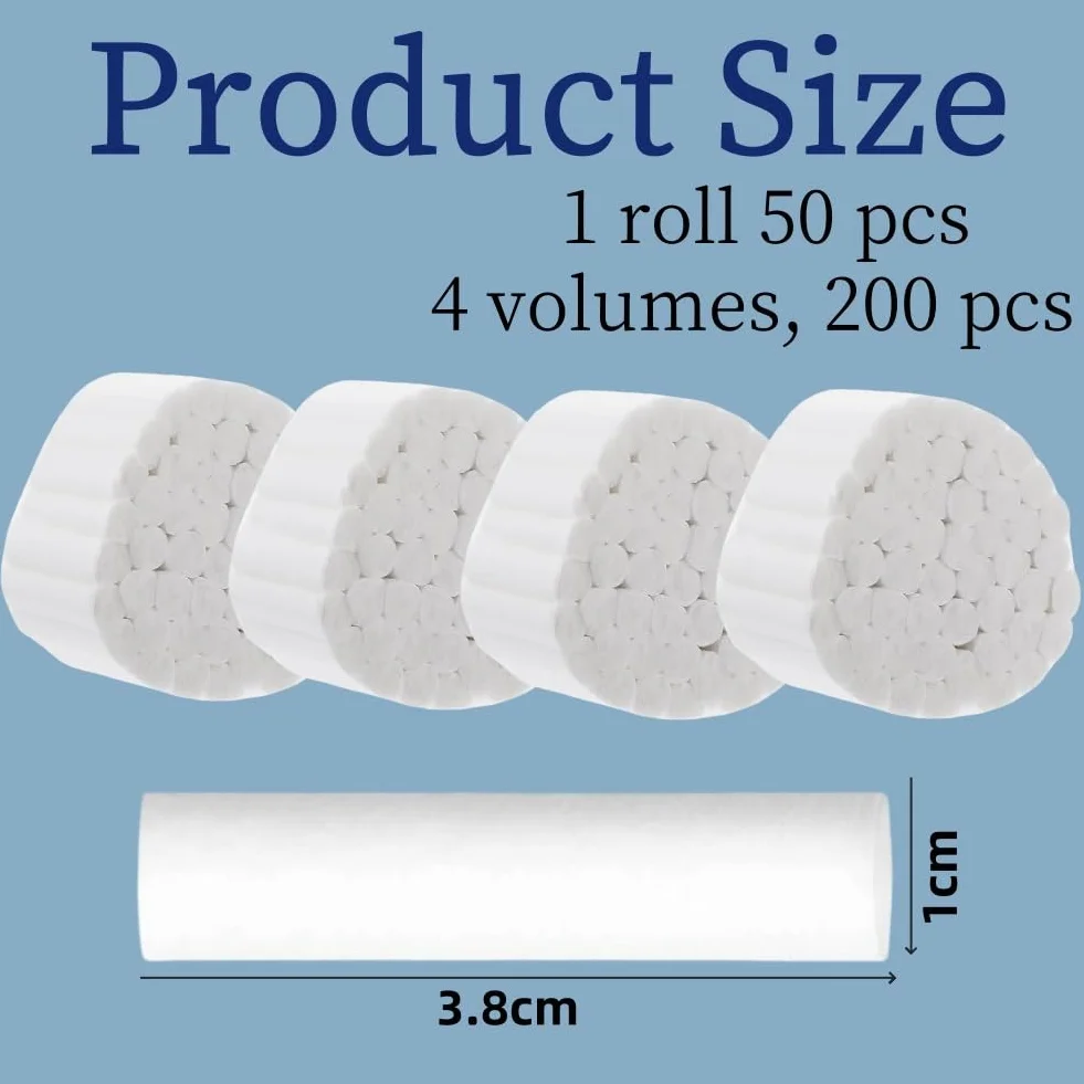 Rotoli di Lana Dentata Cotone Dentale Assorbente 200 Pezzi