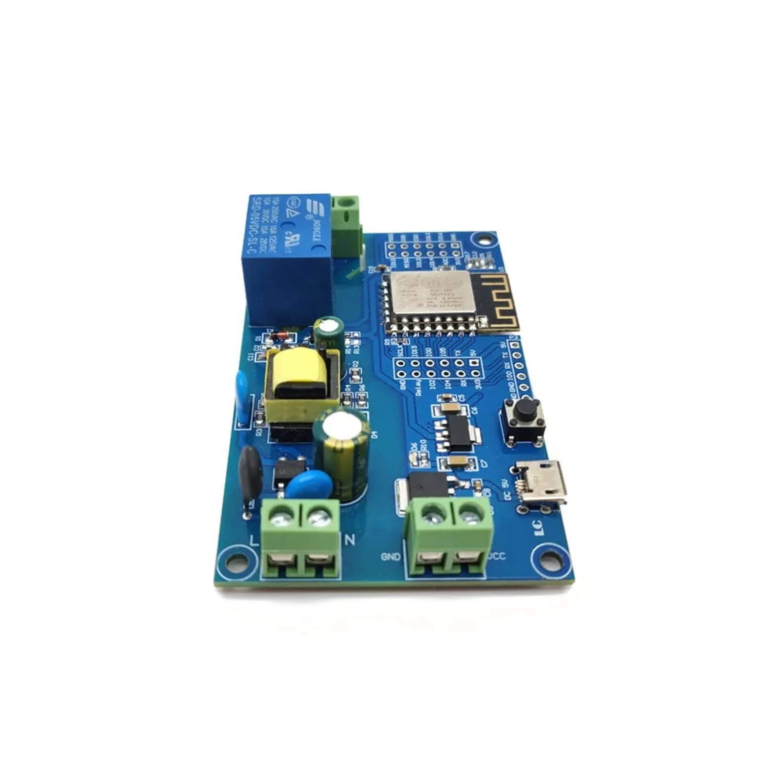 Modulo relè PLC Modulo relè ESP8266 WF ESP-12F Scheda di sviluppo alimentazione AC90-250V/DC7-12V/USB5V