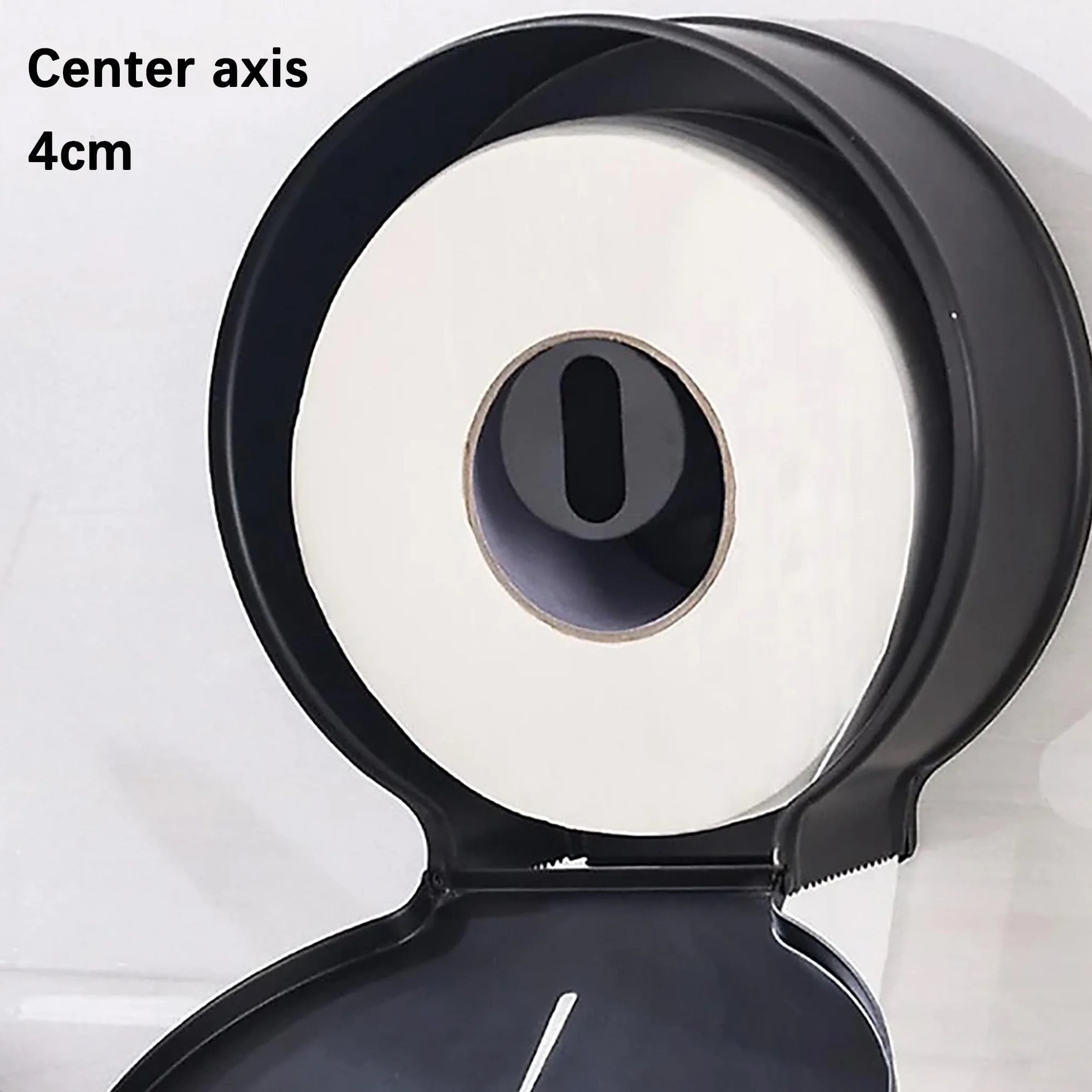 NICEME Dispenser di asciugamani di carta, commerciale, blocco, mandrino 40mm, diametro 255mm, Nero