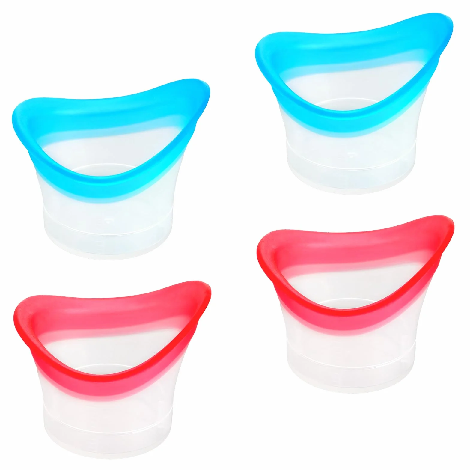 4 Pezzi 10ml Silicone Occhio Tazza Risciacquare Bagno Morbido Ricaricabile Vasca Da Bagno Portatile Strumento di Pulizia Occhi Calma Stanco, Rosa