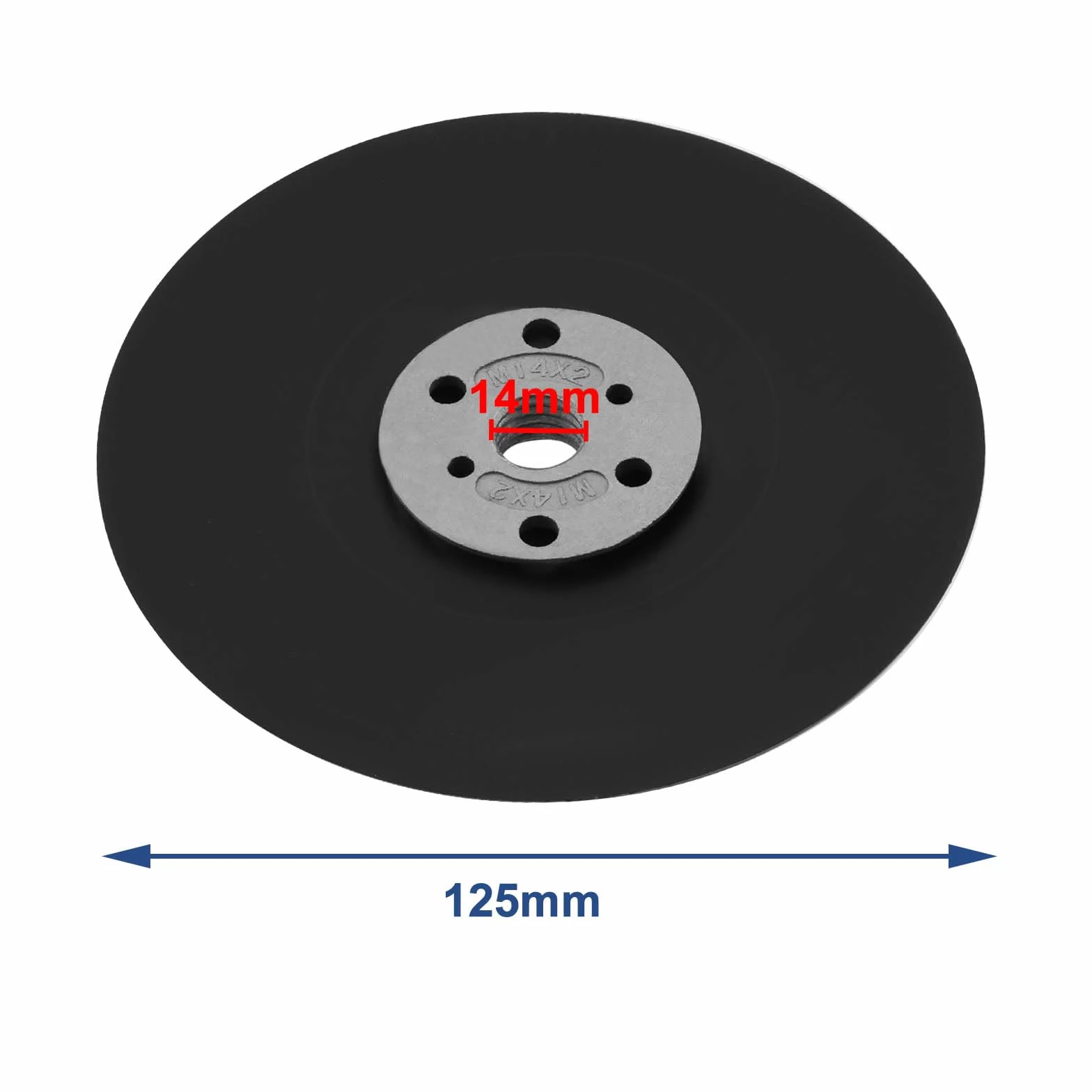 Create idea 4 dischi abrasivi M14 da 125 mm in gomma e acciaio per carta abrasiva vassoio smerigliatrice angolare speciale Ddisc nero, BF005_M