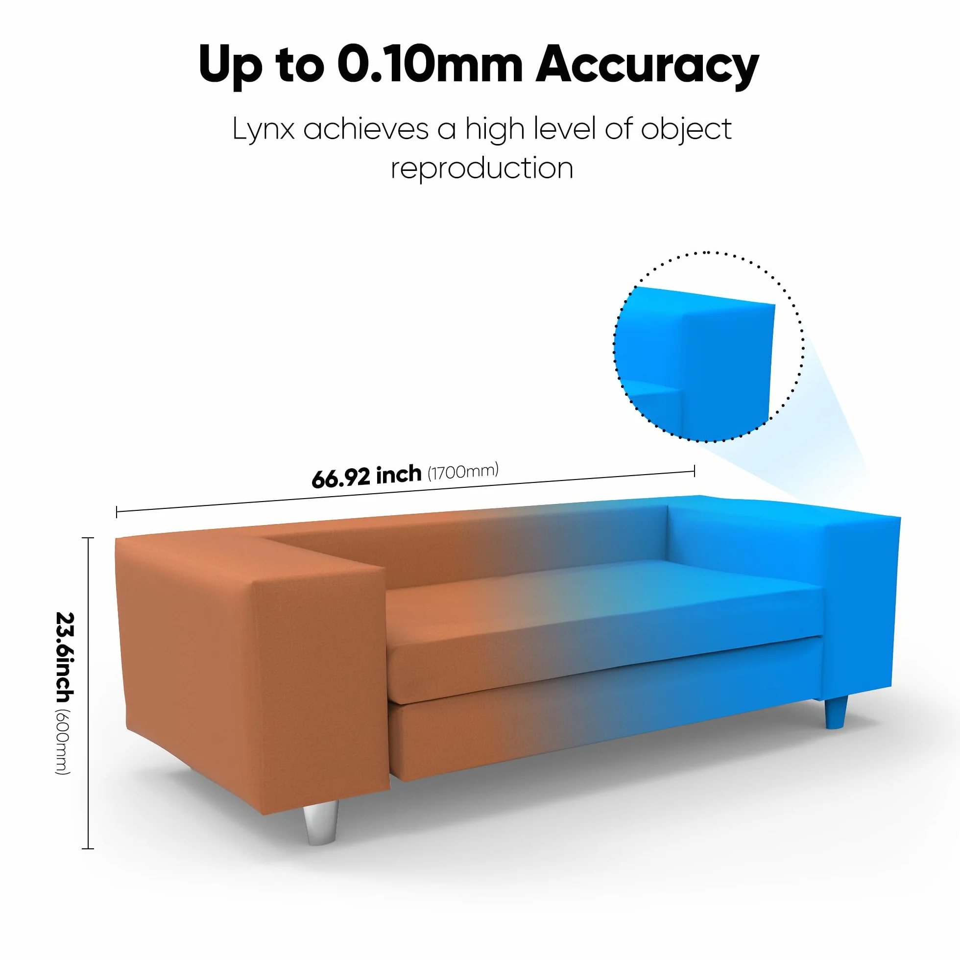 3DMakerpro Lynx Scanner 3D Precisione di 0,1 mm e velocità di scansione di 10 FPS Scanner 3D portatili con algoritmo di allineamento intelligente - Pacchetto Premium