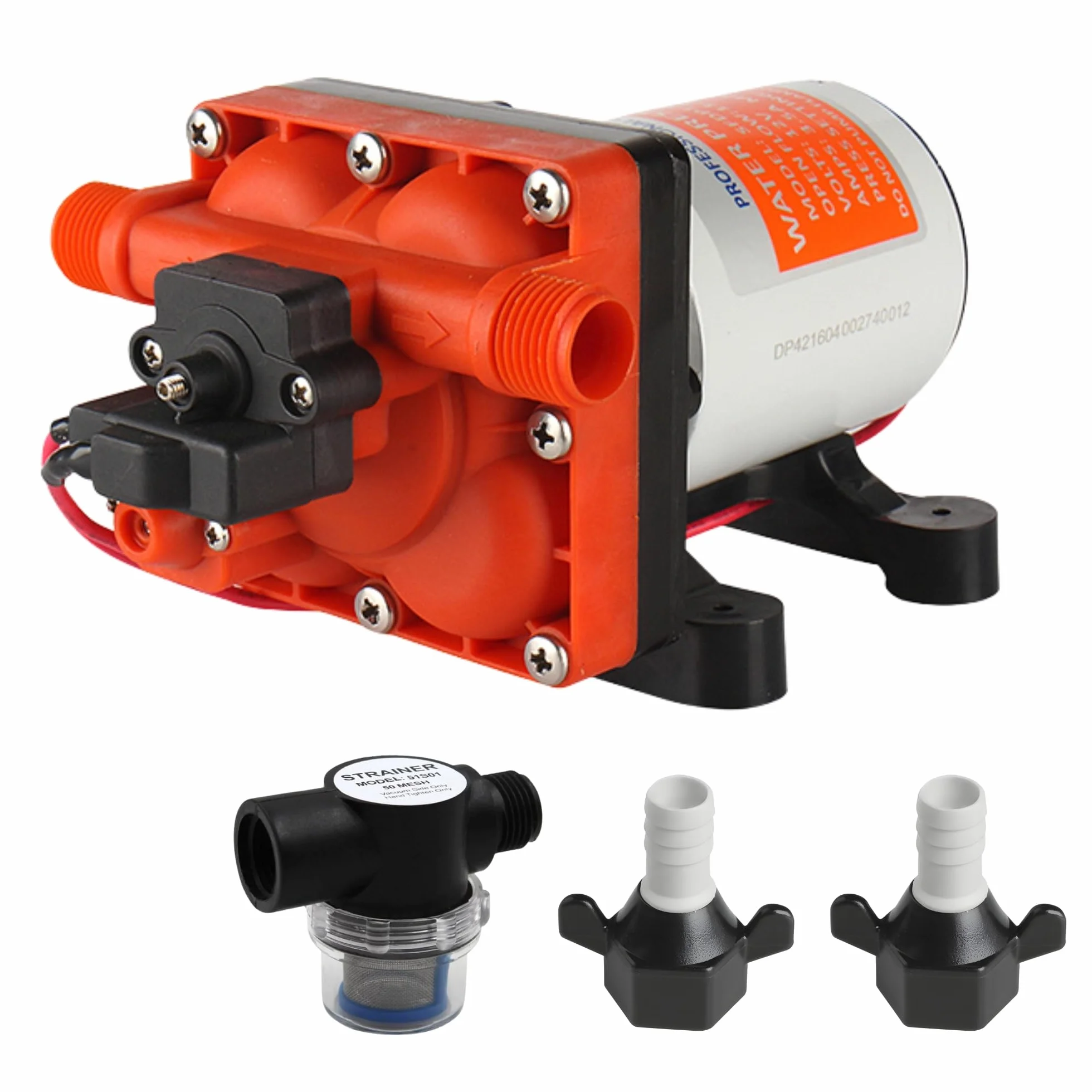 Seaflo Pompa a membrana serie 42 con bypass per ciclismo ridotto, 12 V/24 V, 3,0 GPM 55 PSI (12 Volt)