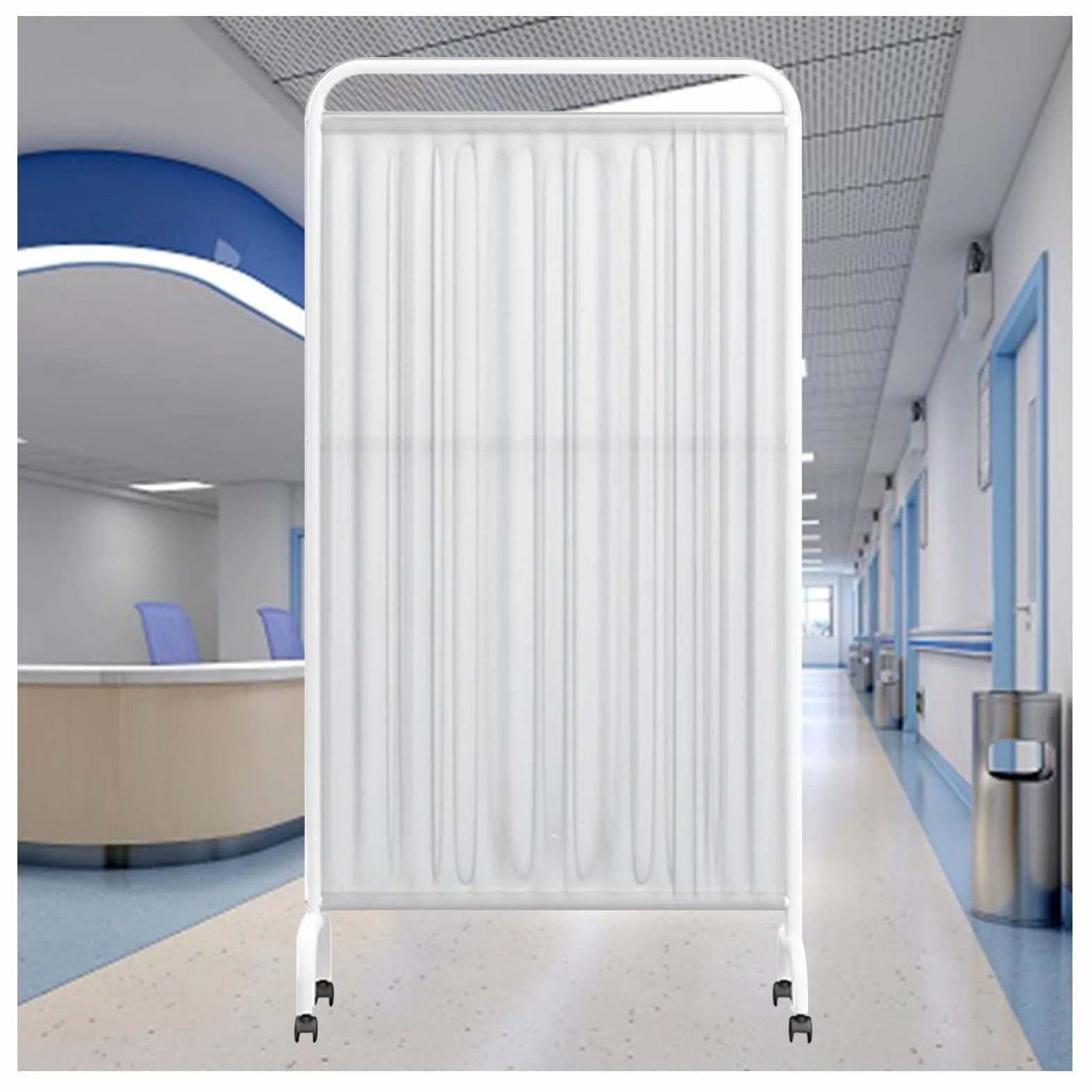 Paravento Divisorio - Protezione Privacy Paravento, Schermo Per La Privacy Medica Portatile Con 1–5 Pannelli, Divisorio Per Ambienti Alto 6 Piedi Con Ruote Per Clinica/salone Di Bellezza(White,2-Panel
