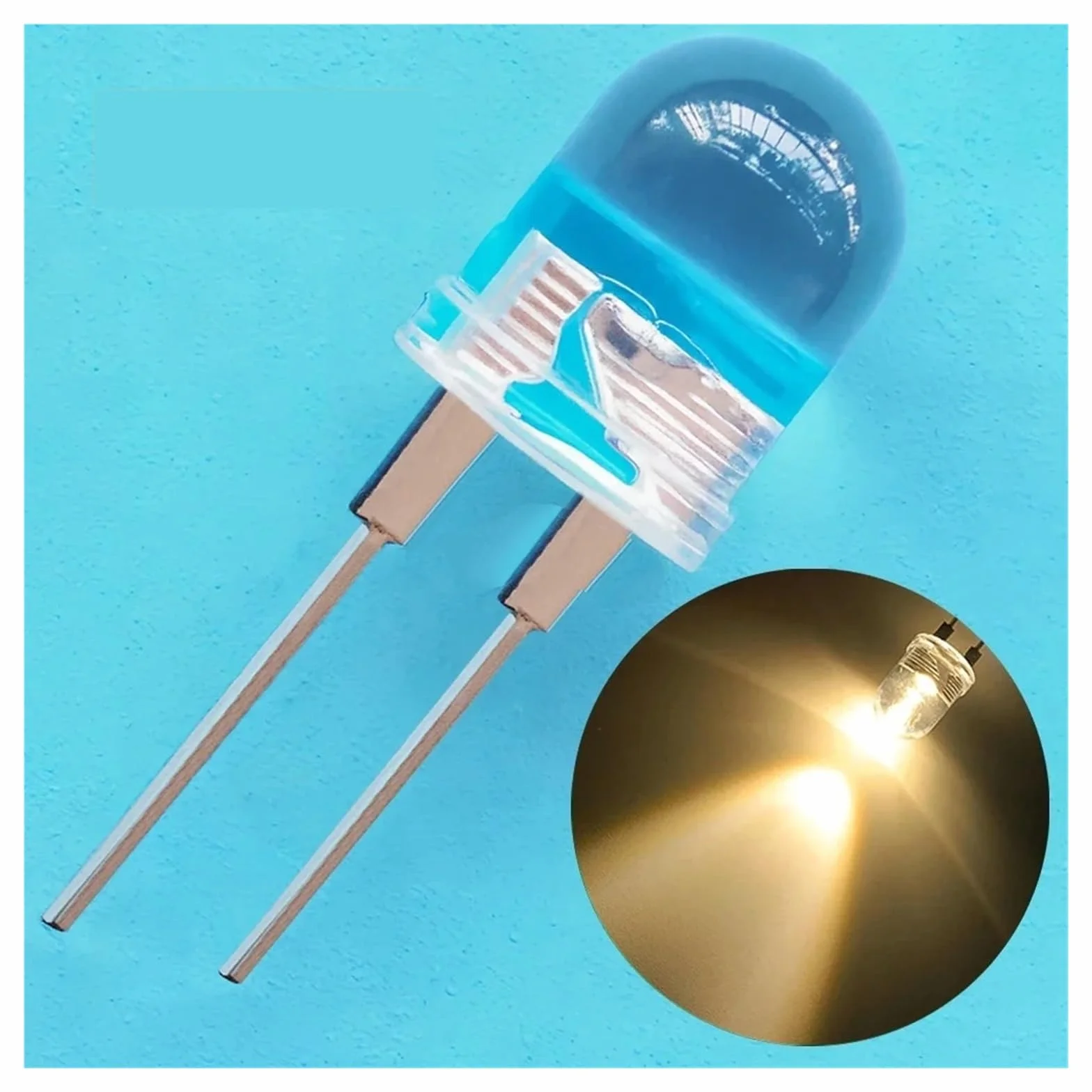 50-1000 pz 10mm rotondo rosso verde blu giallo bianco caldo diodi emettitori di luce chip LED lampada tallone 0.5 W 2.0-3.6 V luce decorativa(10mm Round Warm,1000PCS)