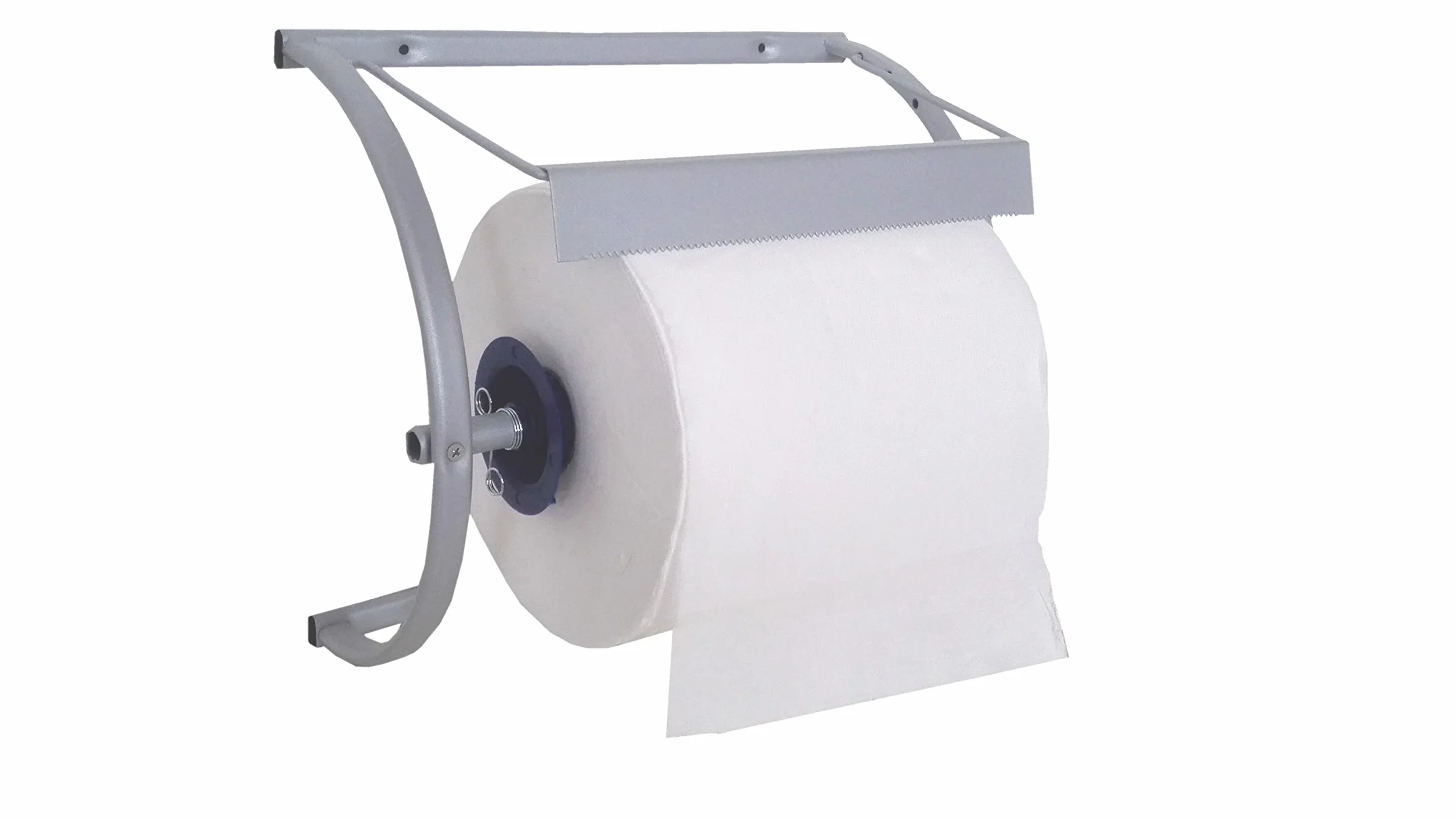 Tecnokit Dispenser portarotolo industriale da muro acciaio verniciato alluminio bobina 500 strappi 29 cm 38x35x18h