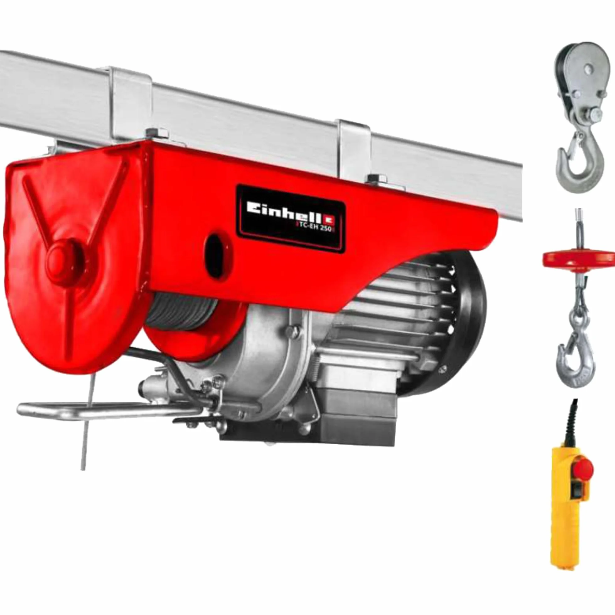 Einhell Argano TC-EH 250 (230 V, Portata con rullo guida 250 kg, 500 W, Hub altezza 11,5 m, 12 m fune metallica)