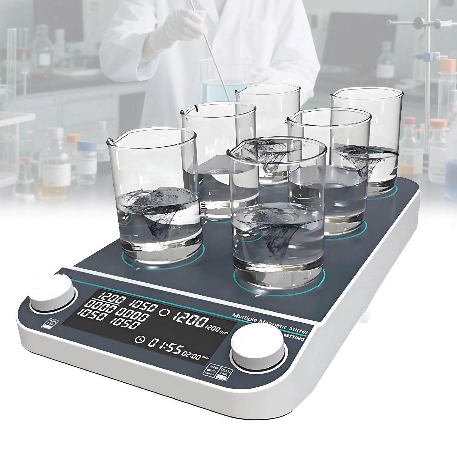 Agitatore Magnetico di Più Posizioni Miscelatore Magnetico Da Laboratorio Agitatore con Display Digitale da Laboratorio per la Miscelazione di Liquidi In Laboratorio,MMS6