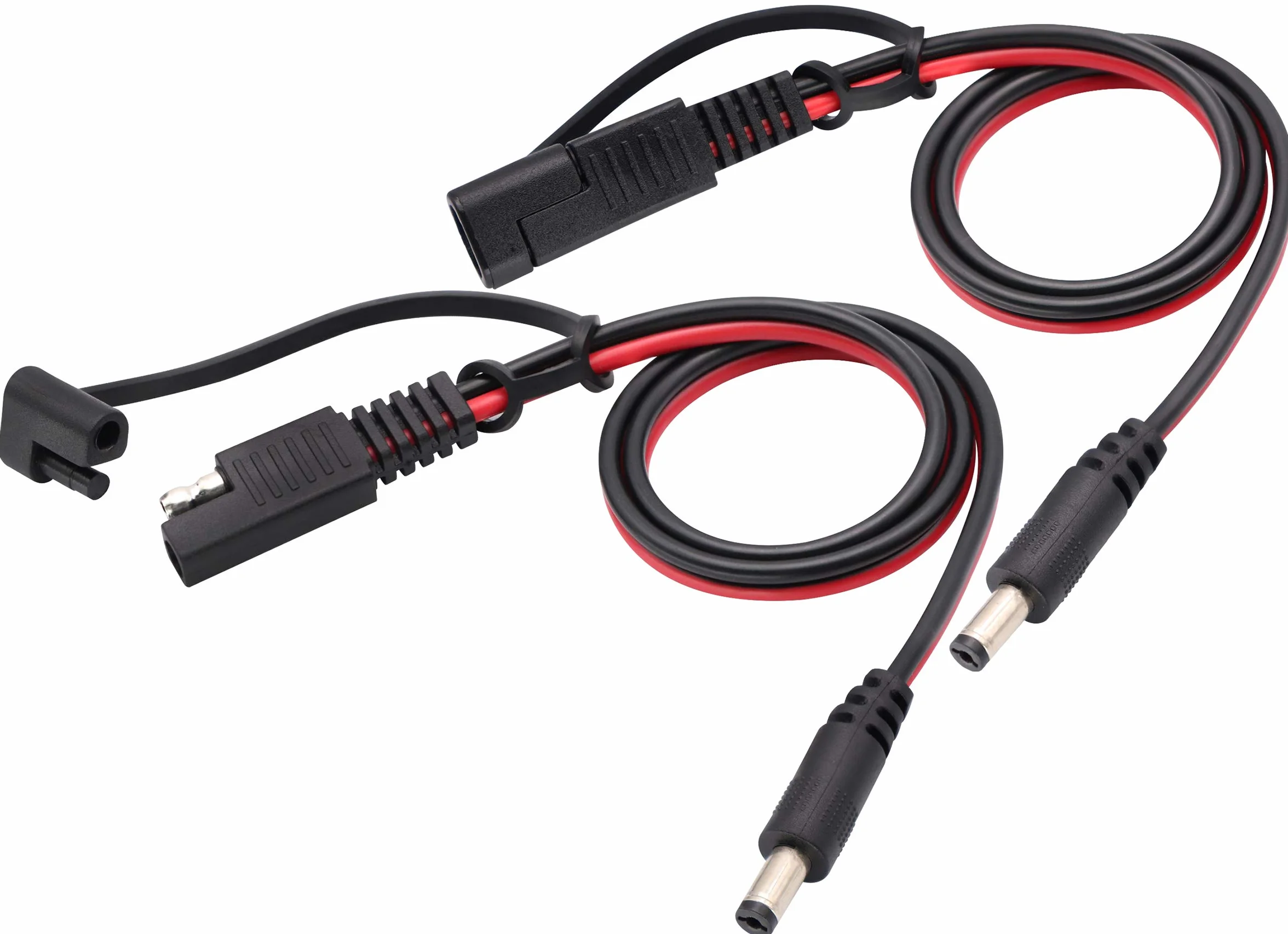 CC a SAE Cavo Spina SAE a CC 5,5 mm x 2,1 mm Adattatori Maschio Cavi per Pannelli Fotovoltaici per Autoveicoli Pannelli Batteria Solare Cavi di Collegamento(0,5M/1,5 Piedi-2 Pezzi)