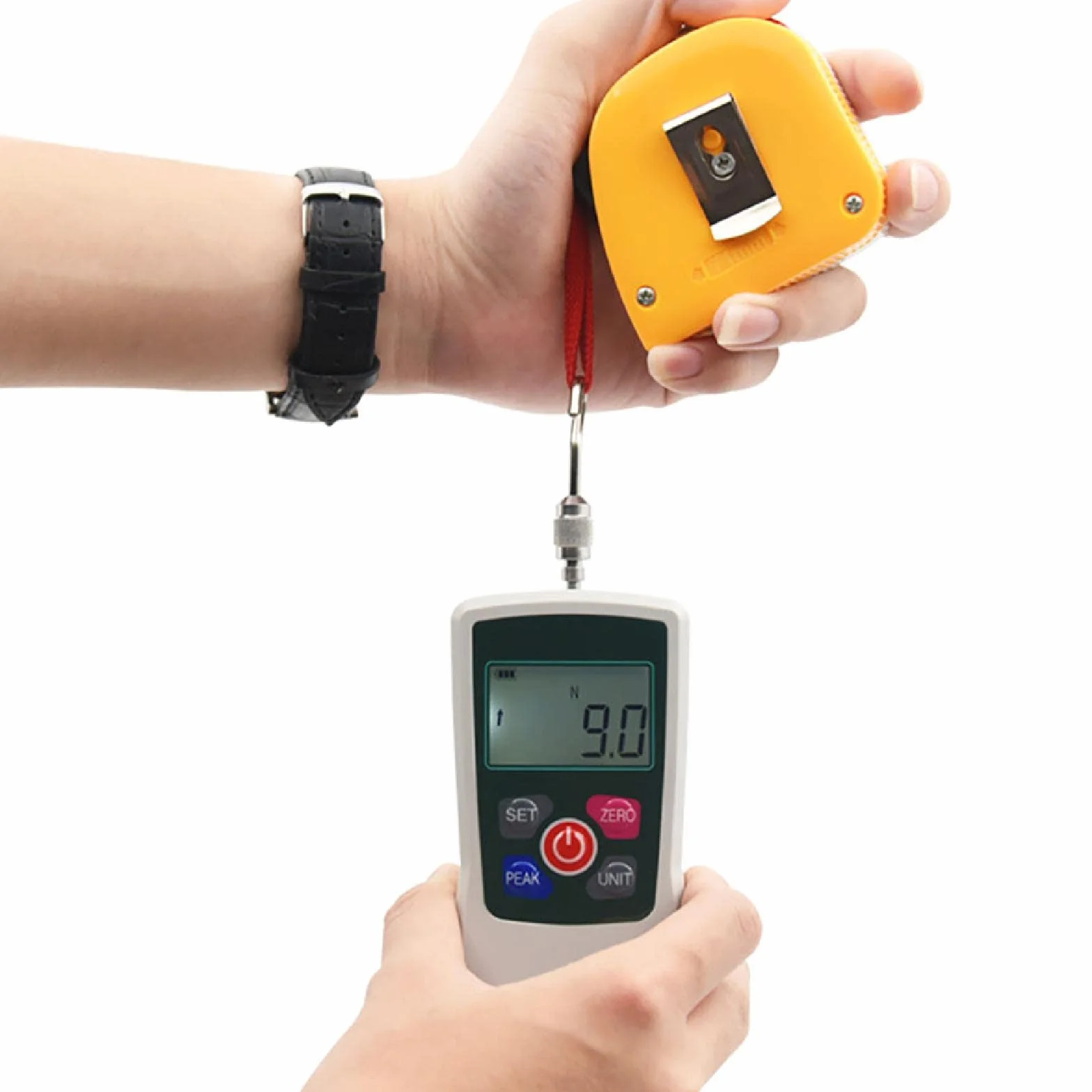 Misuratore di forza digitale Tester di spinta e trazione Dinamometro Pressione LCD Misuratore di spinta ad alta precisione Strumenti di misurazione di 4 unità di misura N/Kg/Lb/Oz-500N