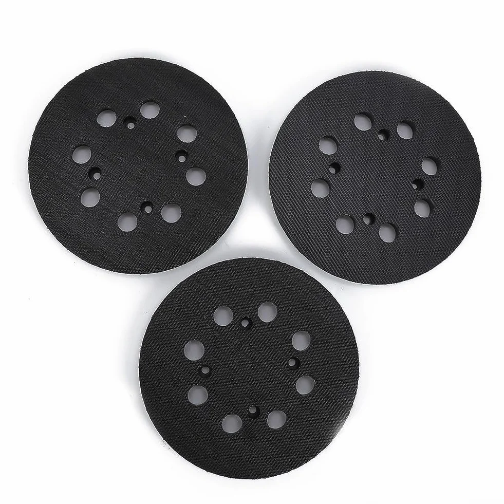 Platorello abrasivo per levigatrice orbitale a 8 fori, 125 mm, 125 mm, compatibile con DWE6423/6421/DCW210B, N329079, ricambio in plastica