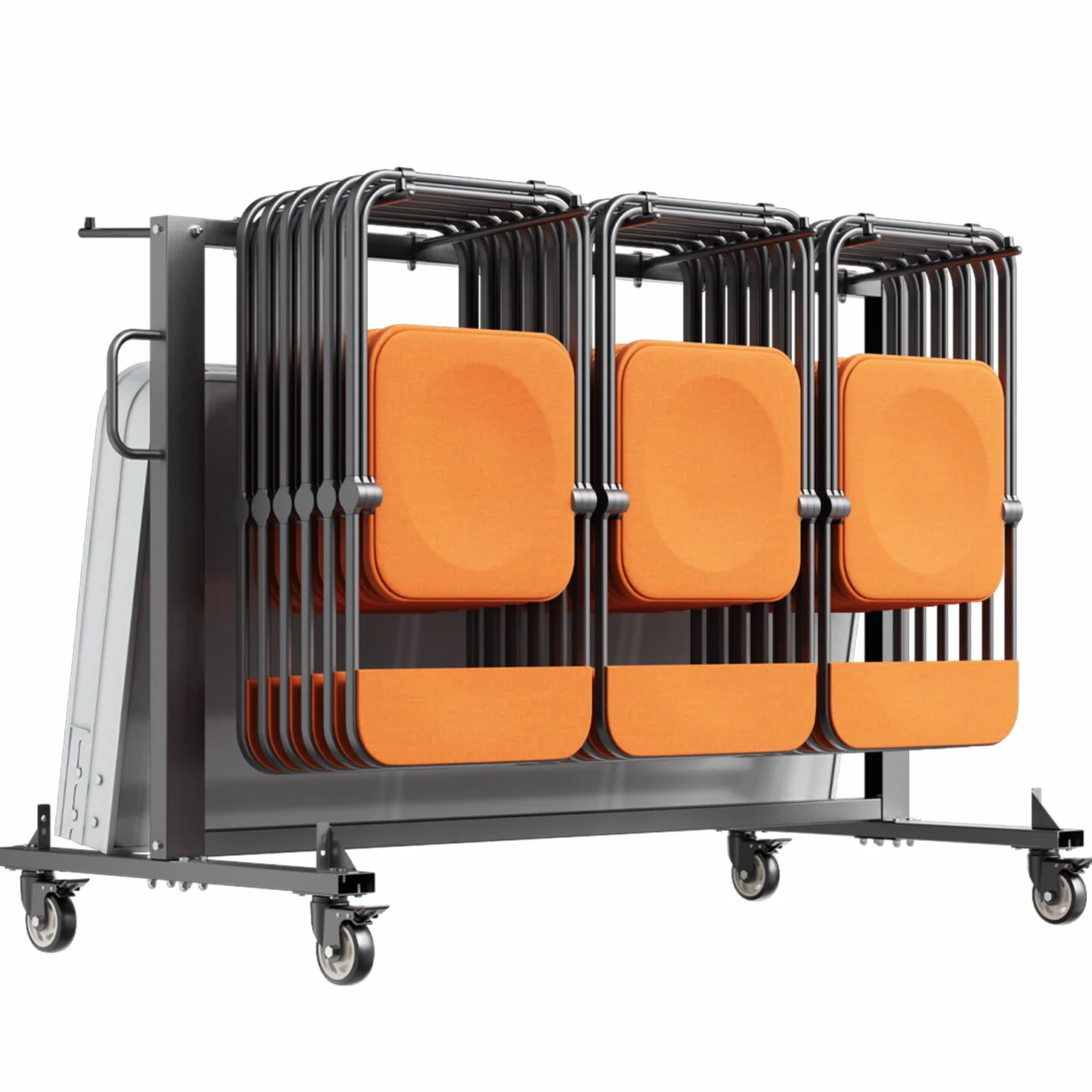 VEVOR Porta Sedie Pieghevole, Capacità 181 kg Carrello Multifunzione per 42 Sedie o 12 Tavoli con Ruote in Gomma e Supporti