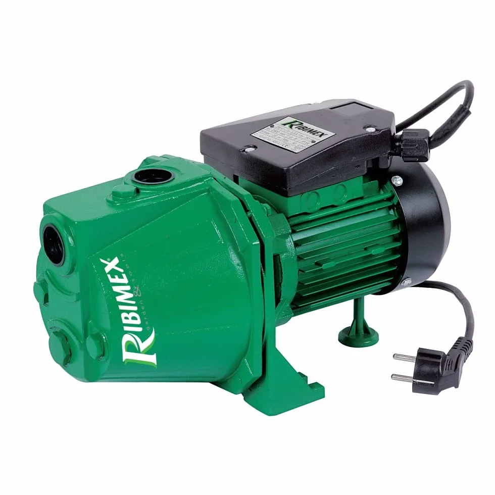Ribimex Pompa di Superficie Autoadescante JET 81, Potenza 750W, Portata 2400 L/h, 3,5 Bar, Prevalenza 35 m, Aspirazione Fino a 7 m, Corpo in Alluminio, Ideale per Irrigazione e Uso Domestico - PRJET81
