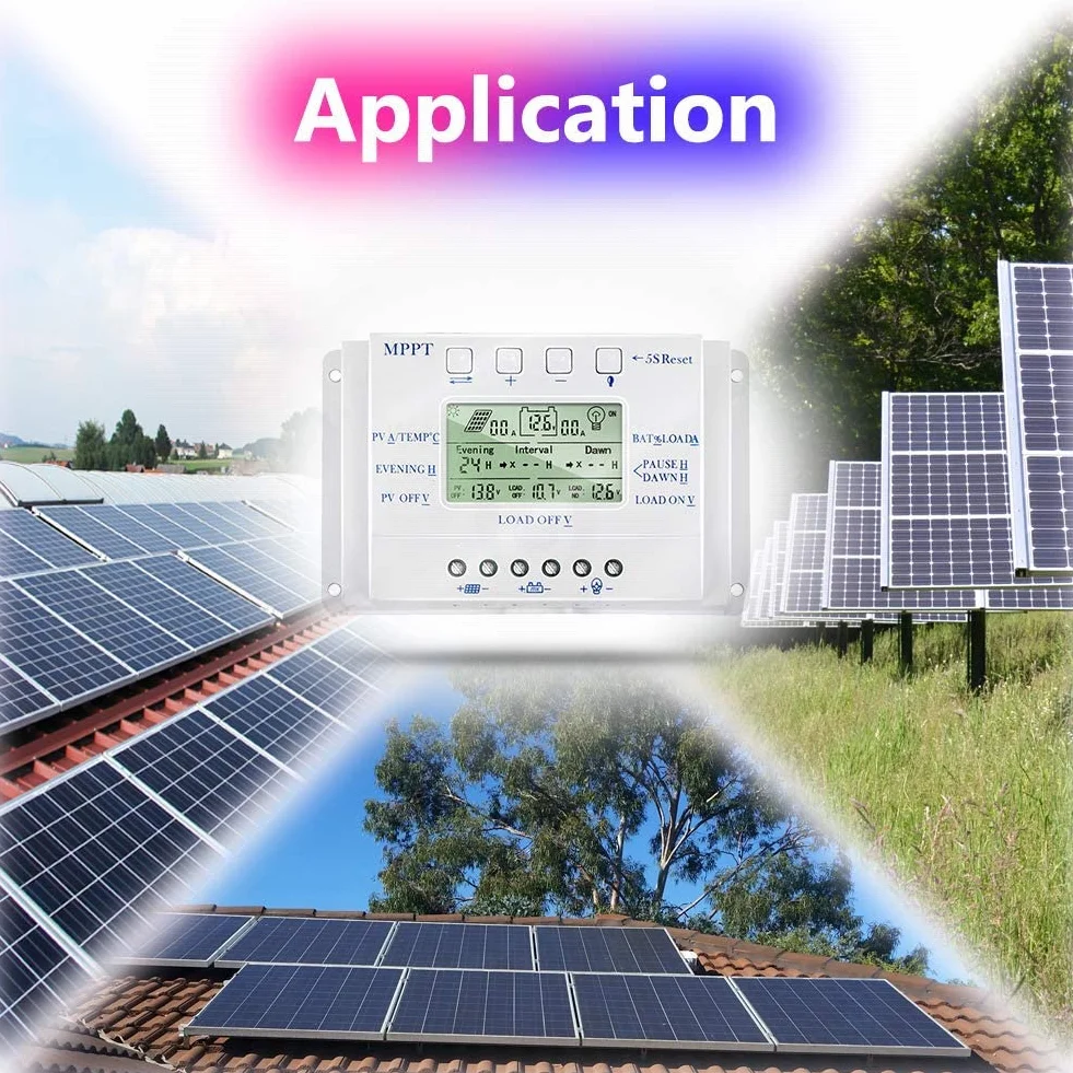 Regolatore di carica solare 40A mppt 40A 12V/24V Rilevamento automatico della tensione del pannello solare con display LCD USB