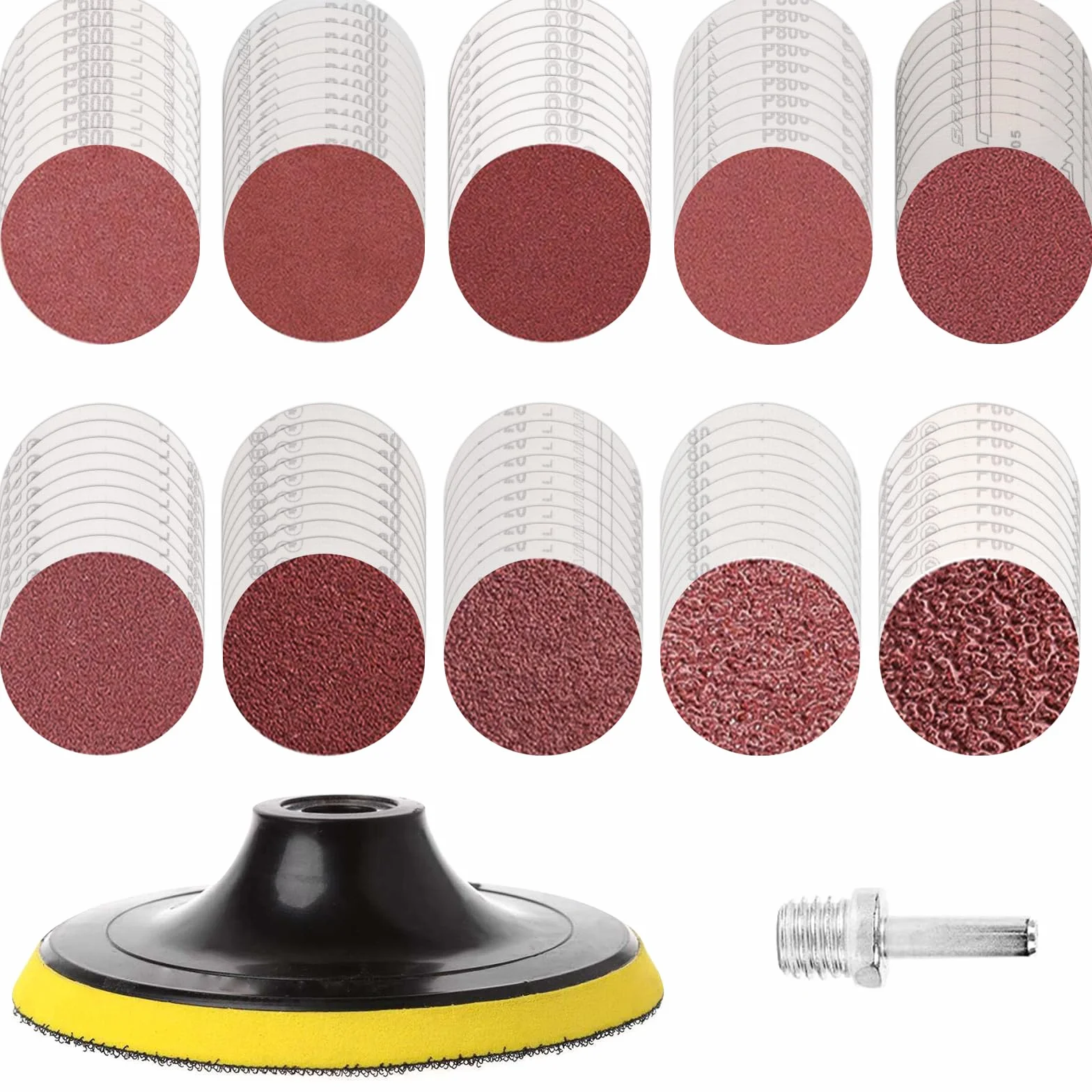 102 Kit Dischi Carta Abrasiva Dischi Abrasivi 125mm Grana 60 80 120 160 240 320 400 600 800 1000 Kit di Levigatura Dischetti Abrasivi per Levigatrice Accessori Trapano