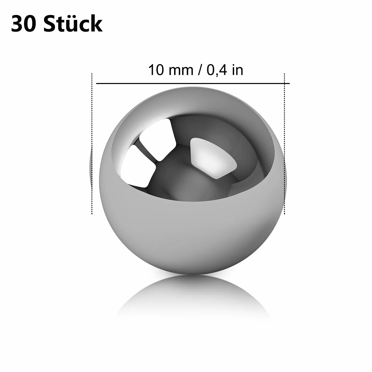 Kulki ze stali nierdzewnej polerowane 10 mm 30 szt