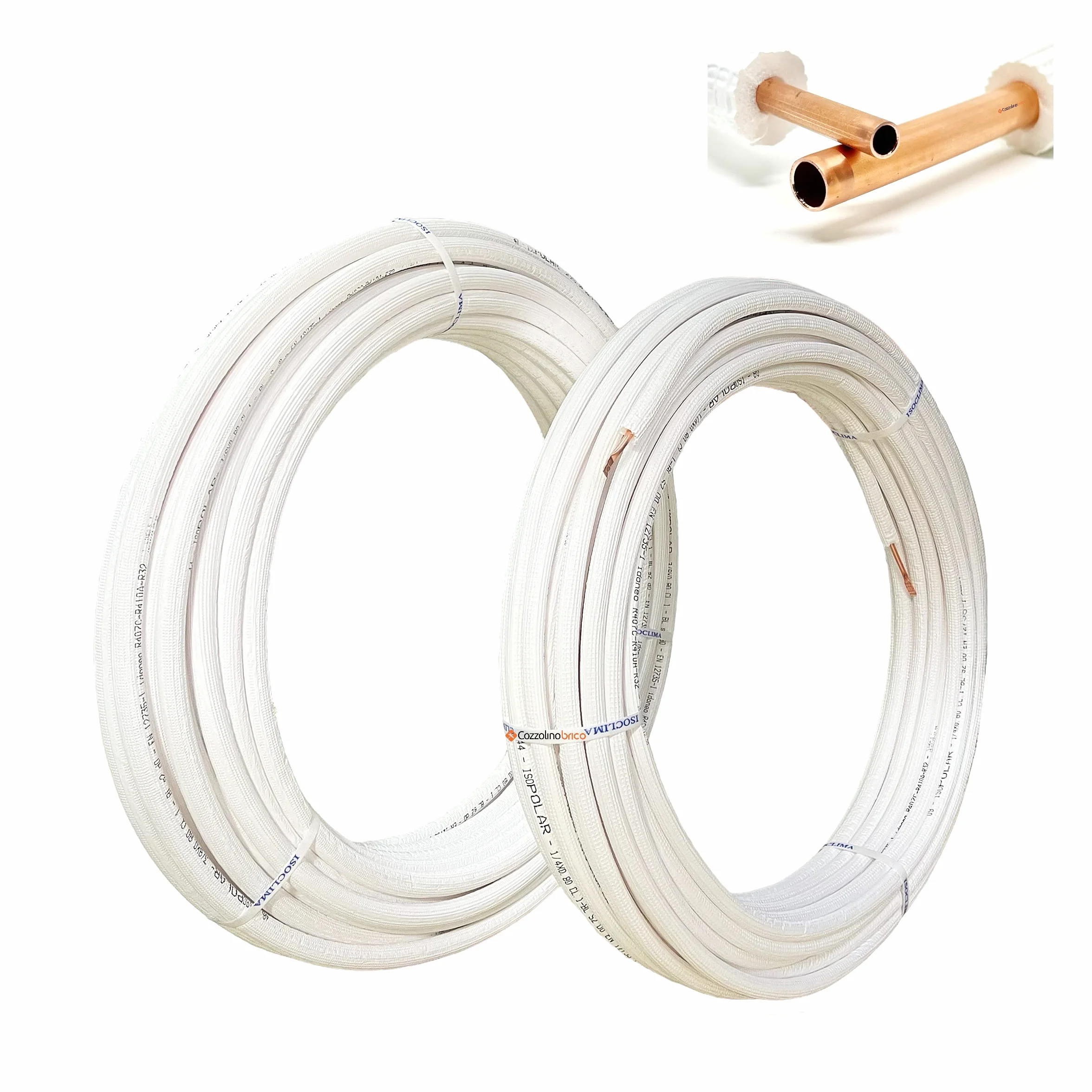 Kit tubi rame climatizzatore 10 mt 1/4 10 mt 3/8 20 mt