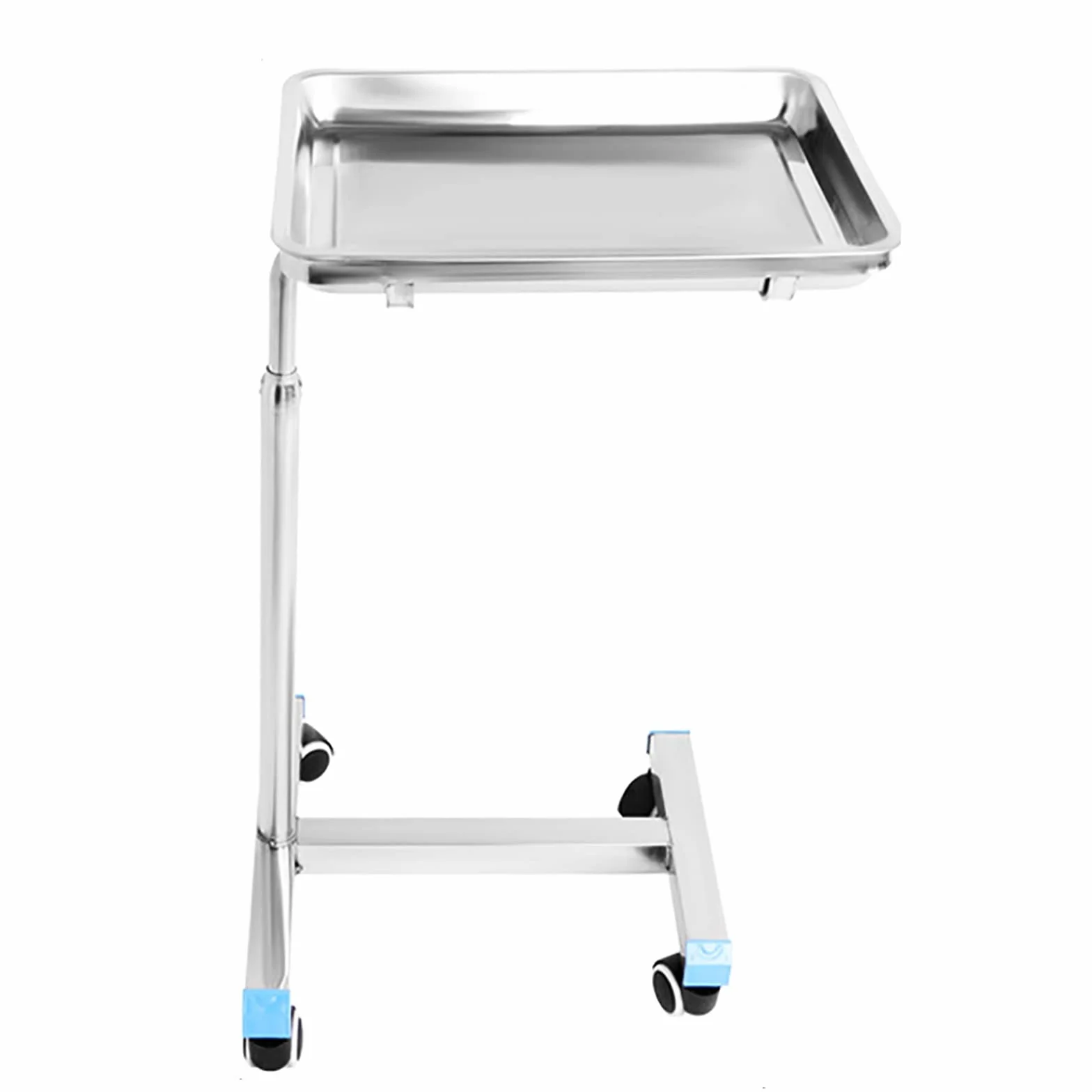 YLB Beauty Mobile Mayo Tray Carrello Carrello in Acciaio Inossidabile, con 4 Ruote Silenziose e Vassoio, Altezza Regolabile, per Medico Tattoo Spa Salon Tattoo Parlor