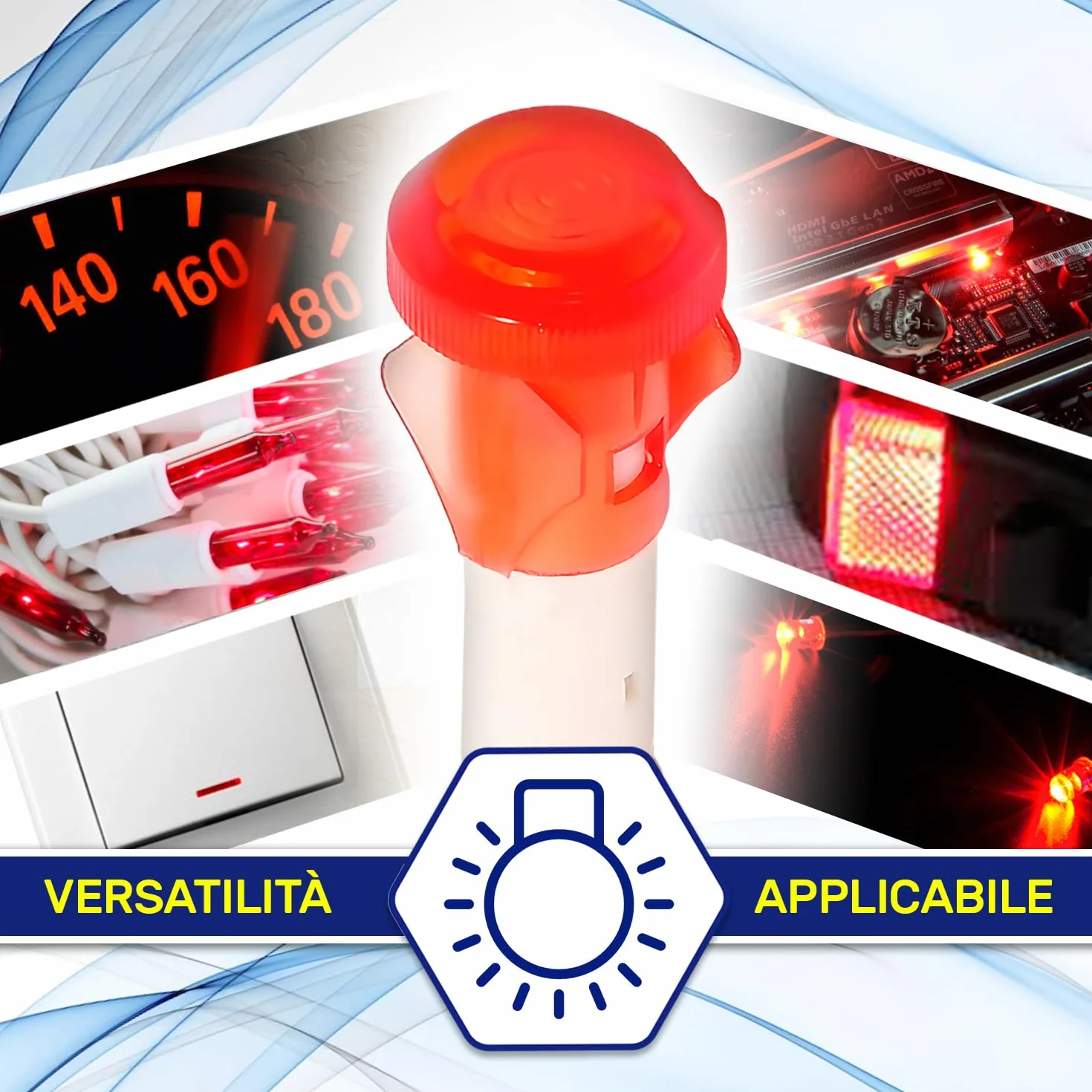 MONTERAL Spia Luminosa LED 220V Ø 10 mm Rosso