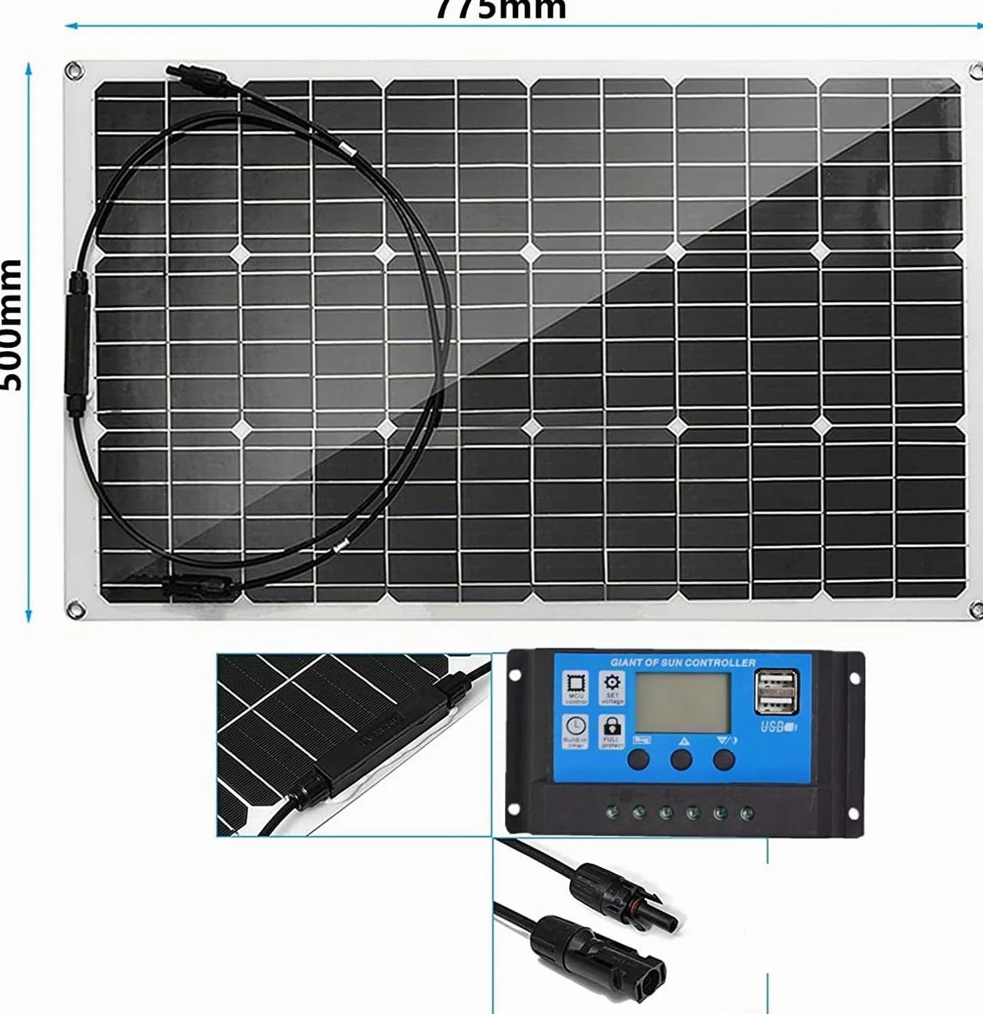 600W Pannello Solare, Modulo Fotovoltaico Monocristallino Ad Alta Efficienza, Centrale Elettrica Portatile, Pannello Solare Monocristallino Per Roulotte Camper
