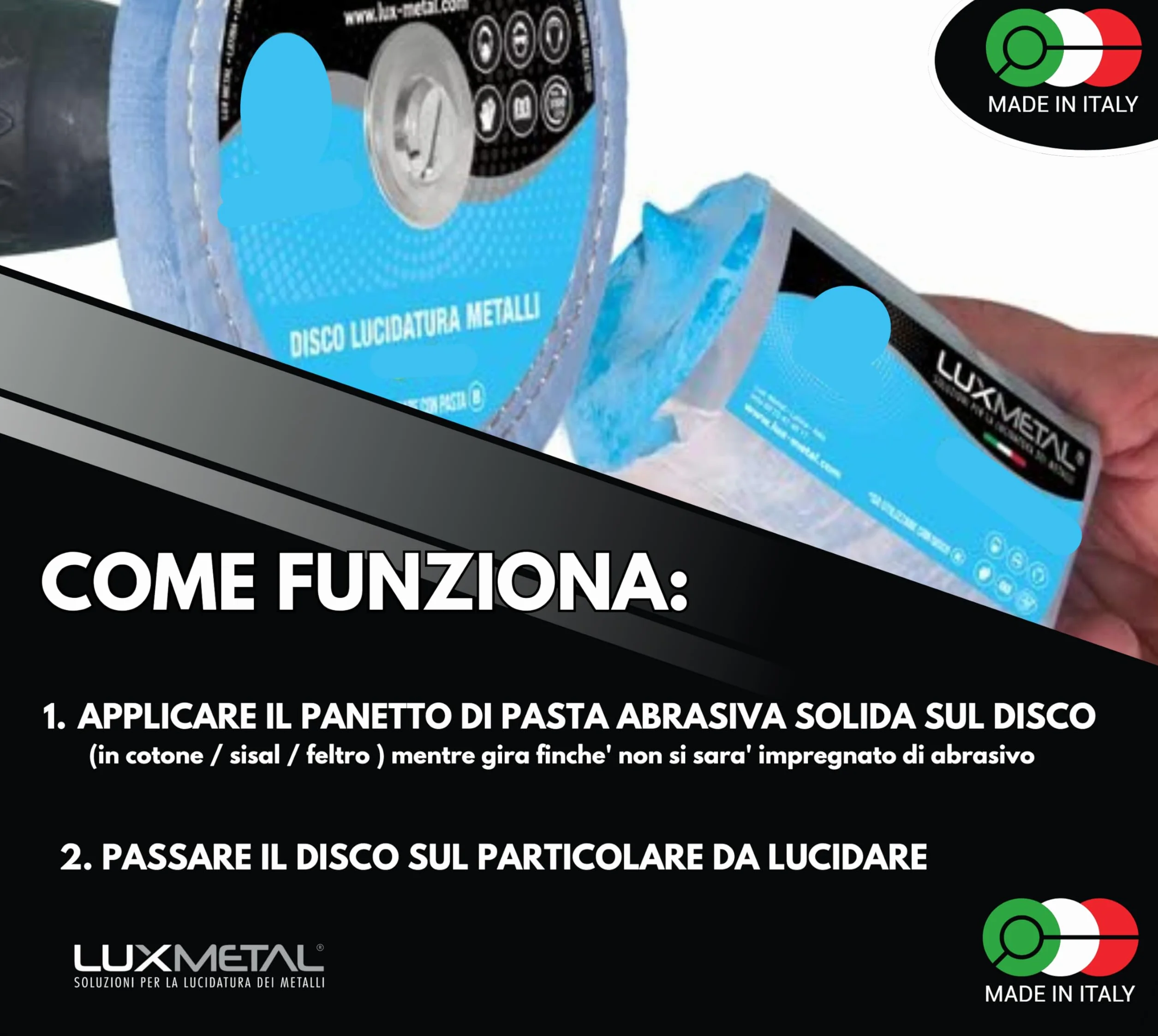 Lux Metal Pasta Abrasiva Lucidante Blu Scuro Medium Fine 1 kg Lucidatura Metalli Acciaio Inox Cera Per Lucidare Alluminio A Specchio Ferro Lucida Cromature Solida Ottone Rame Marmo Plastica Argento