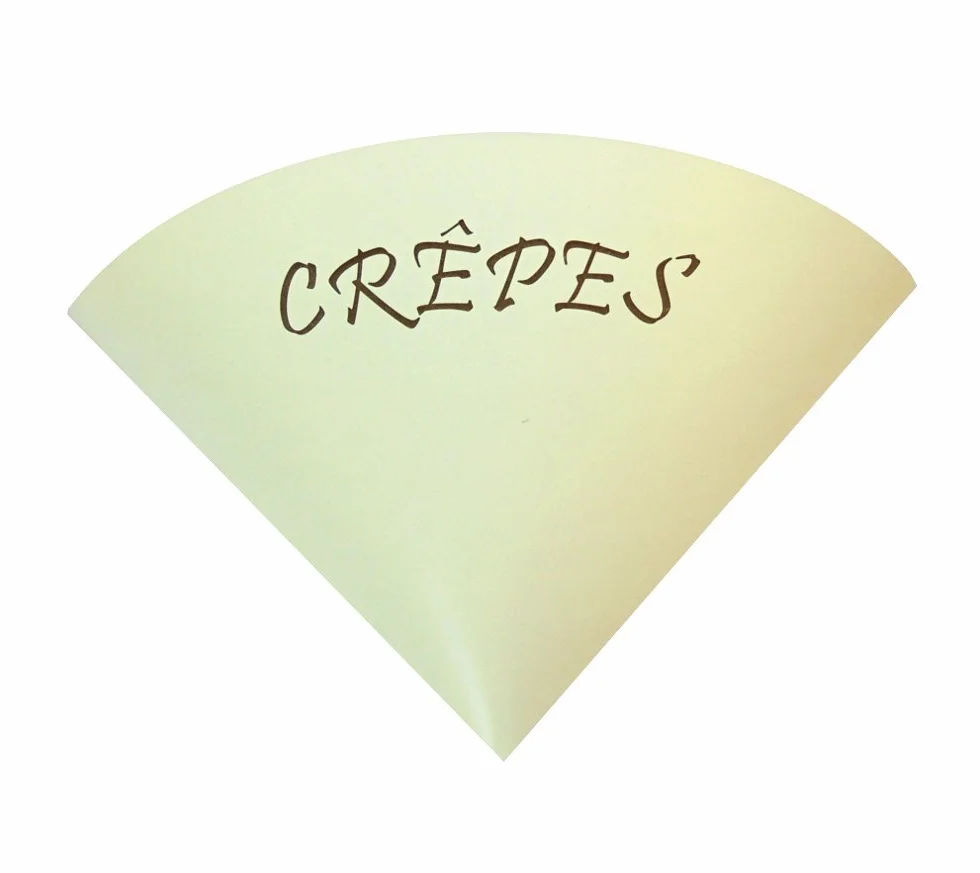 PZ 250 Porta Crepes in CARTONCINO Alimentare Dispenser per Crepe da ASPORTO