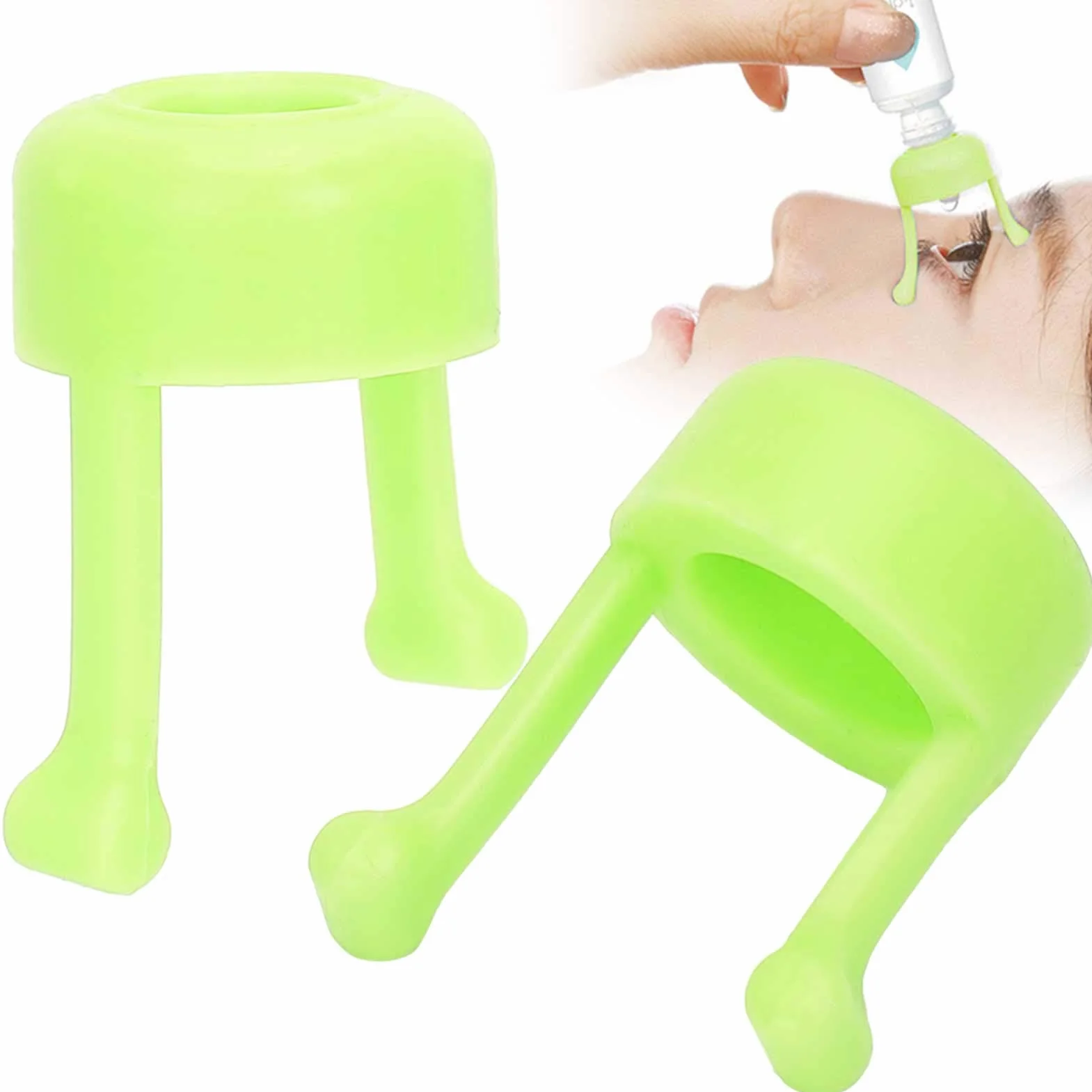 Supporto per Flacone Collirio Portatile 2 Pezzi, Dispositivo di Guida per Flacone Collirio, Applicatore di Aiuto per Collirio, Strumento Pratico per Flacone Collirio