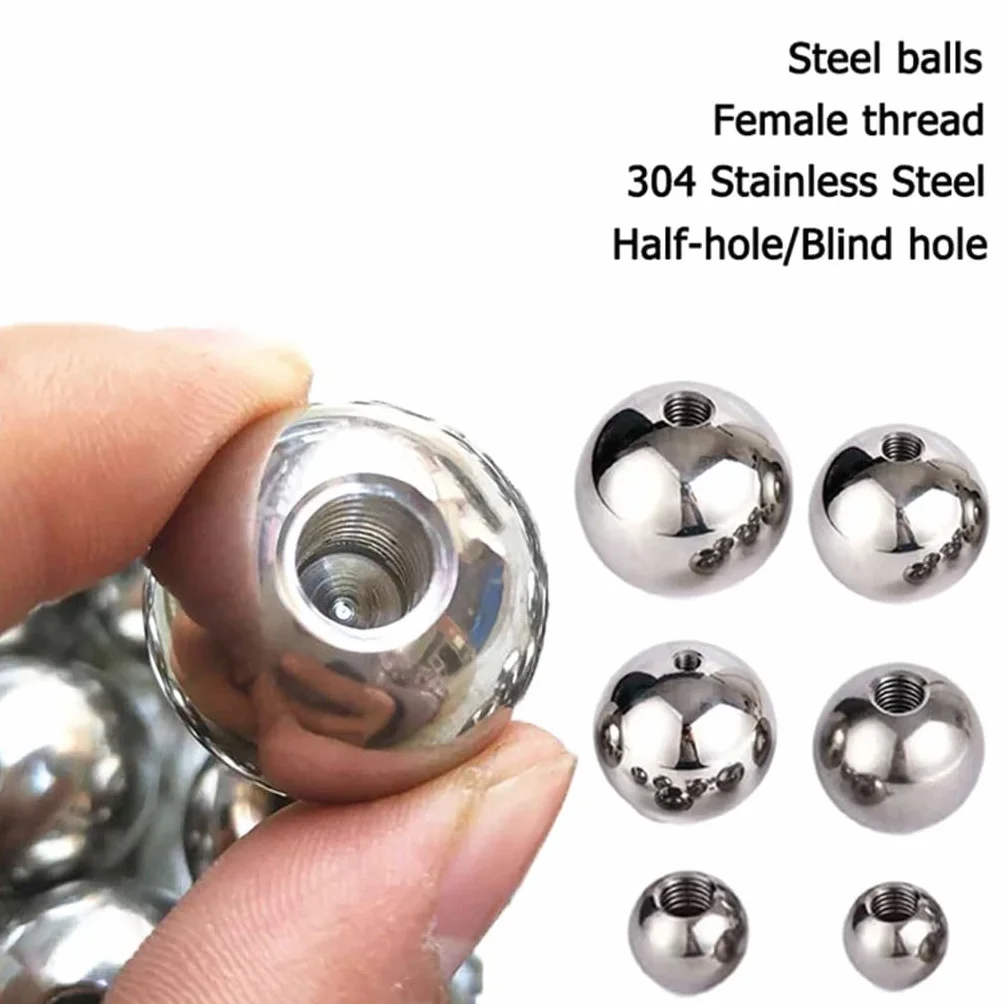 Sfere Filettate A Mezzo Foro OD 16 Mm -60 Mm in Acciaio Inossidabile 304, Foro Cieco, Filettatura Metrica Femmina M10, 1 Pz.(16mm)