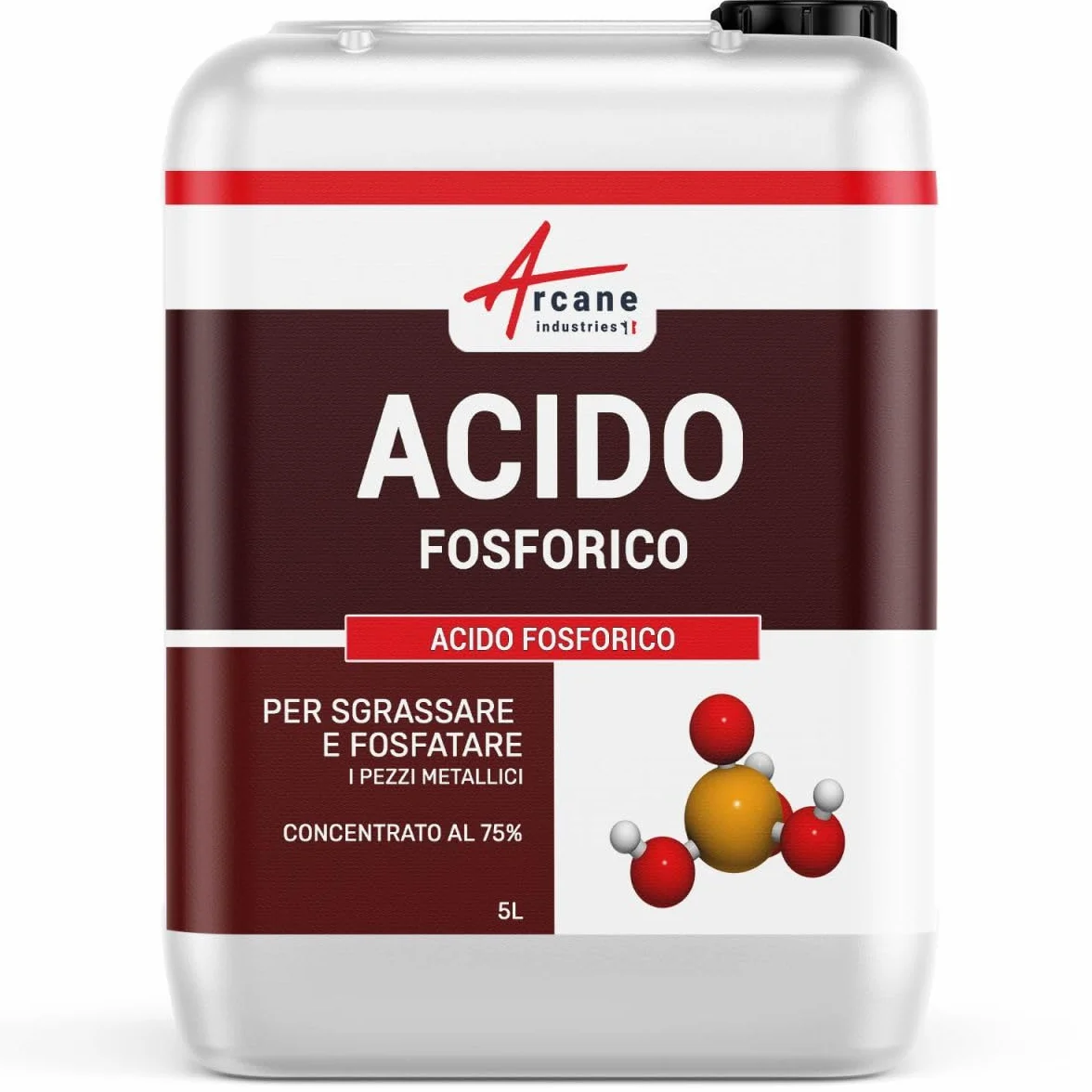 Acido fosforico per disossidare e fosfatare pezzi metallici - 5 L - ARCANE INDUSTRIES