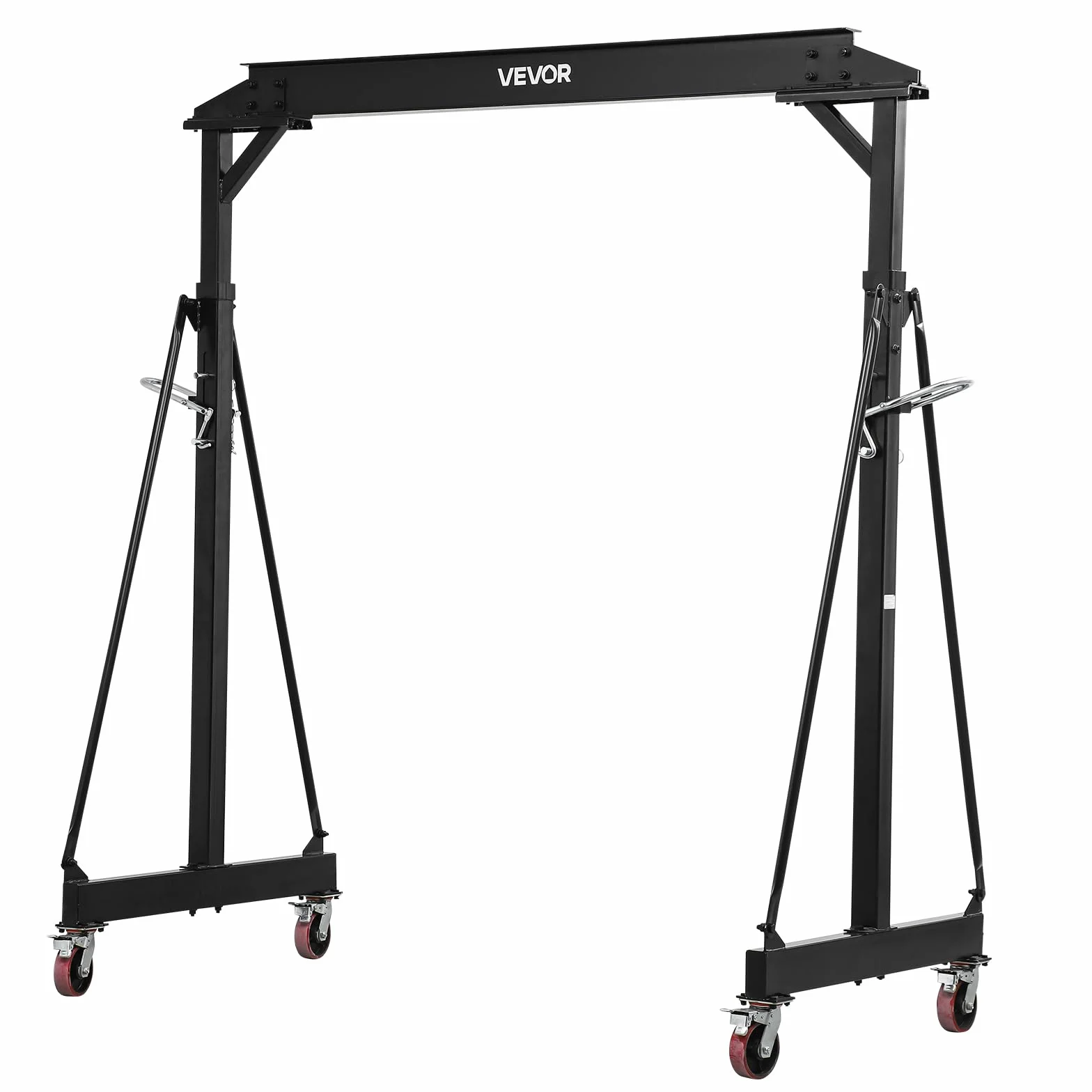 VEVOR Telaio Gru a Portale Mobile 1996 kg Altezza Regolabile 251-371 cm, Telaio Mobile con Portata Max di 1996 kg, Altezza 251-371 cm, Ruote Bloccabili e Struttura in Acciaio, per Officine e Magazzini